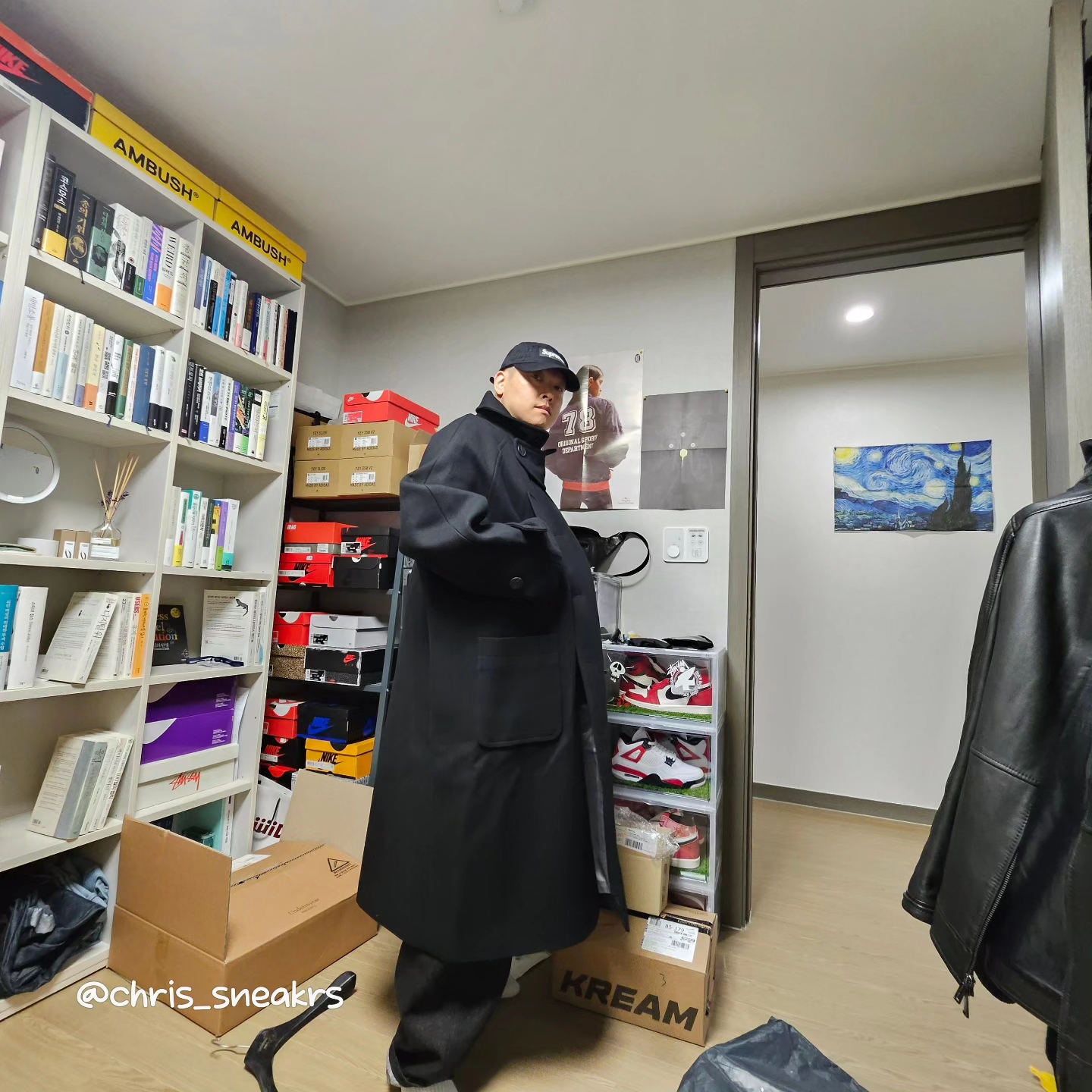 Undermycar Legion.02 Balmacaan Oversized Wool Coat Black, Supreme Lasered Twill Camp Cap Black - 23SS 착용 스타일 - 2