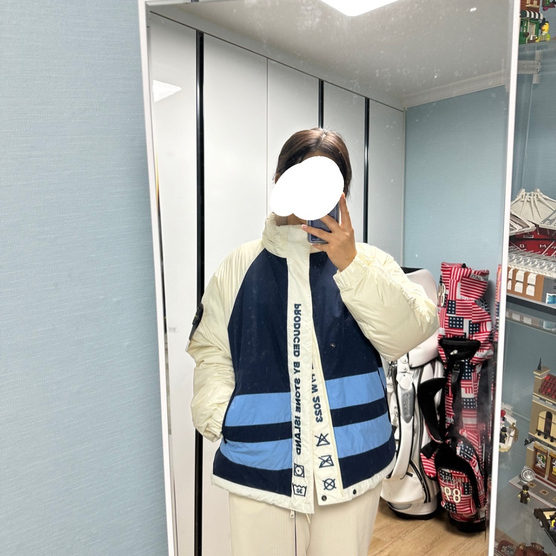 Supreme x Stone Island Reversible Down Puffer Jacket White - 23FW 착용 스타일 - 4