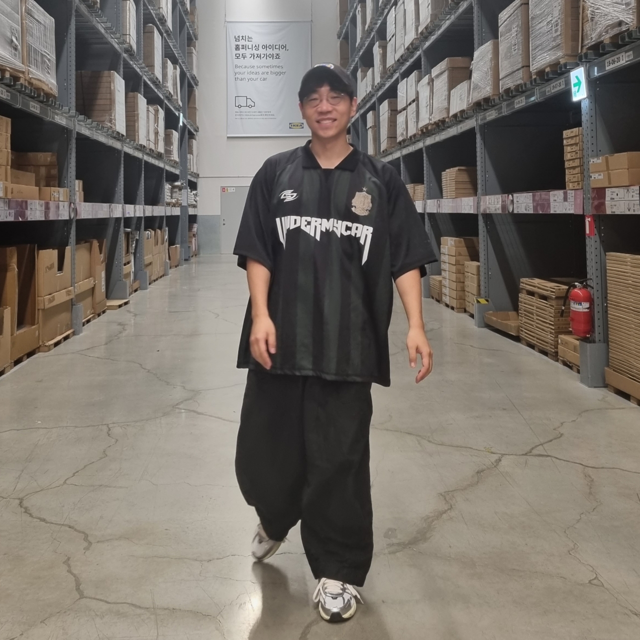 Undermycar Wolfen Bold Stripe Football Jersey Sycamore - 23FW (The Hyundai Seoul Exclusive), Double RL Garment Dyeing Twill Ball Cap Black 착용 스타일 - 1