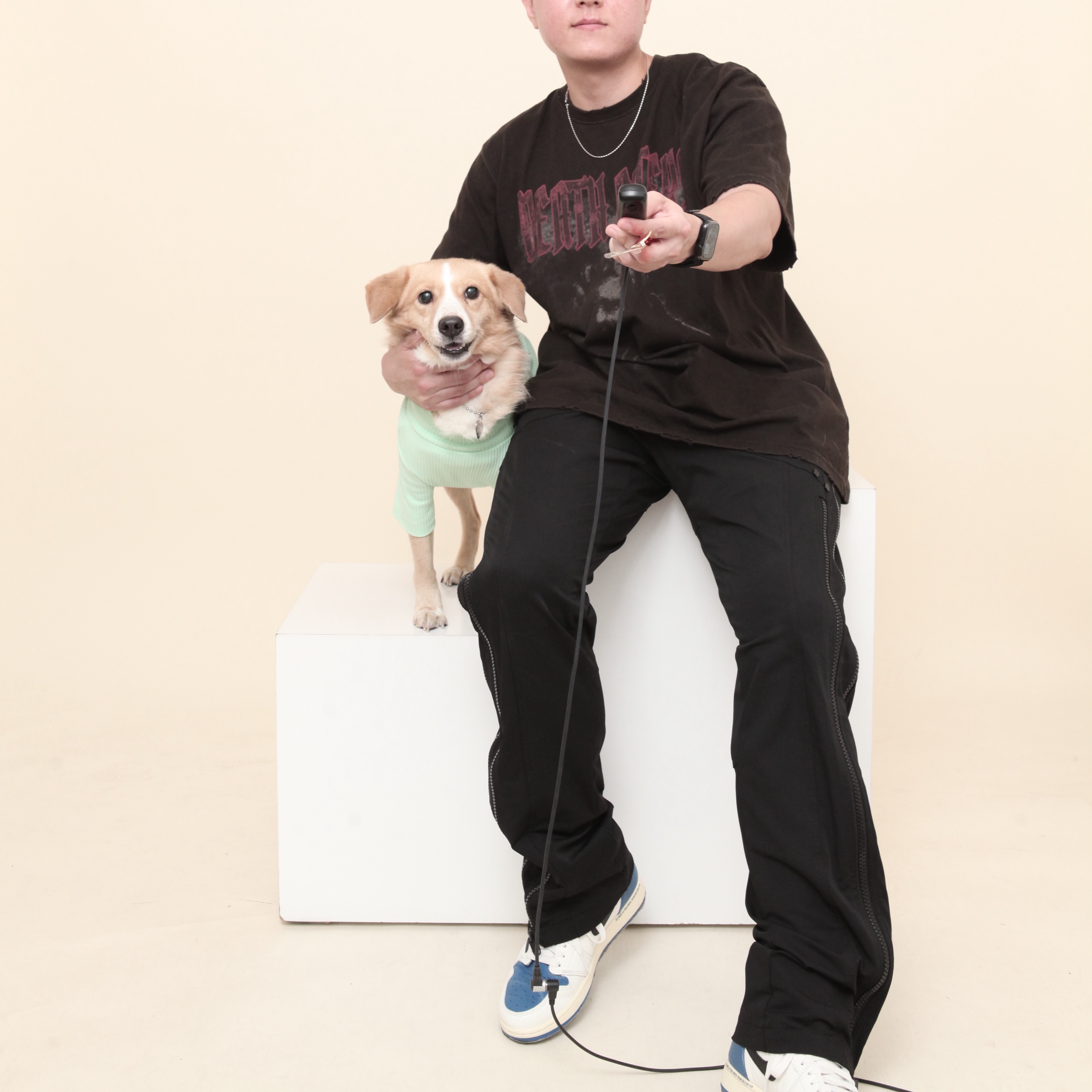 Jordan 1 x Travis Scott x Fragment Retro High OG SP Military Blue, Undermycar Death Eaters Graphic T-Shirt Black - 23SS 착용 스타일