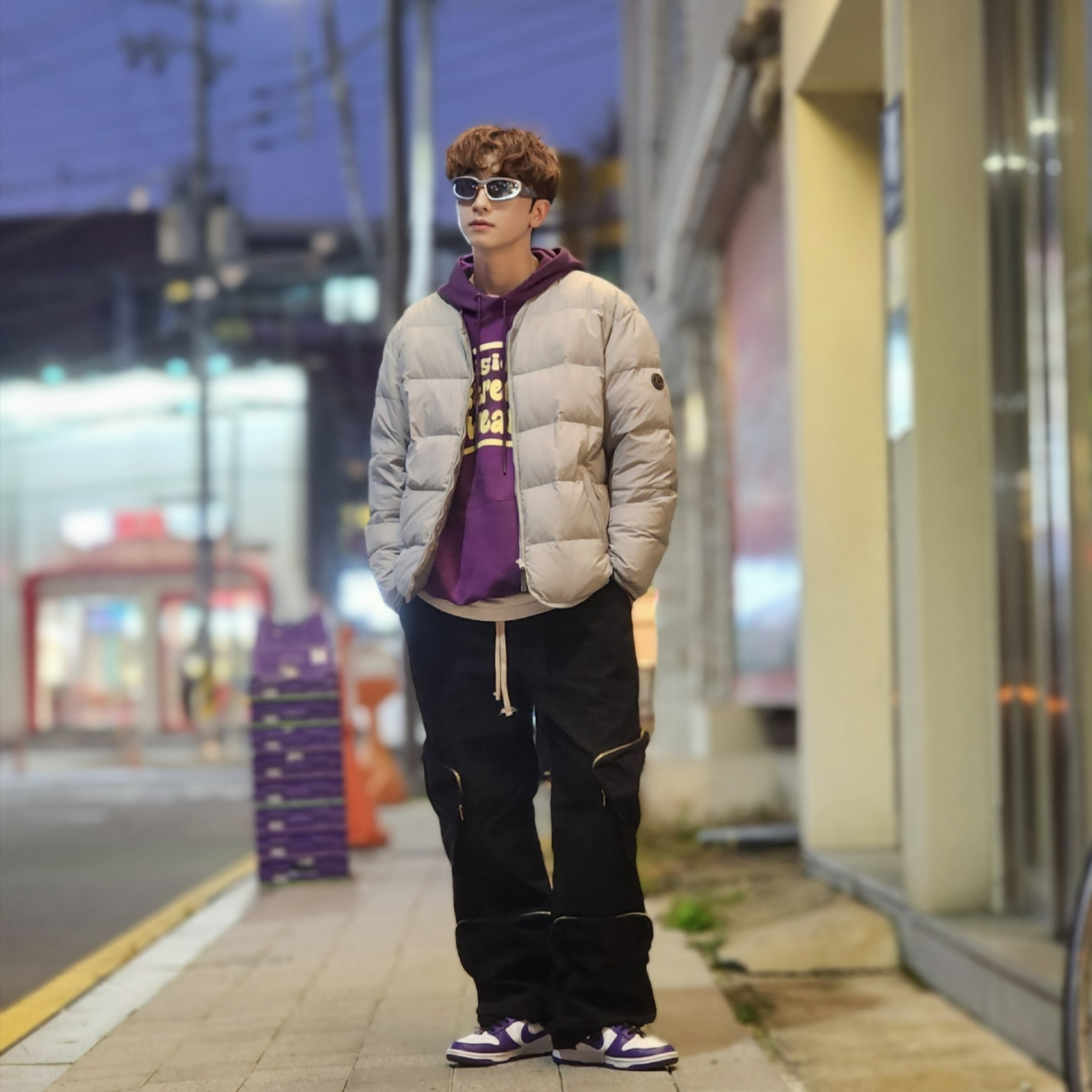Nike Dunk Low Retro Championship Court Purple 착용 스타일 - 5