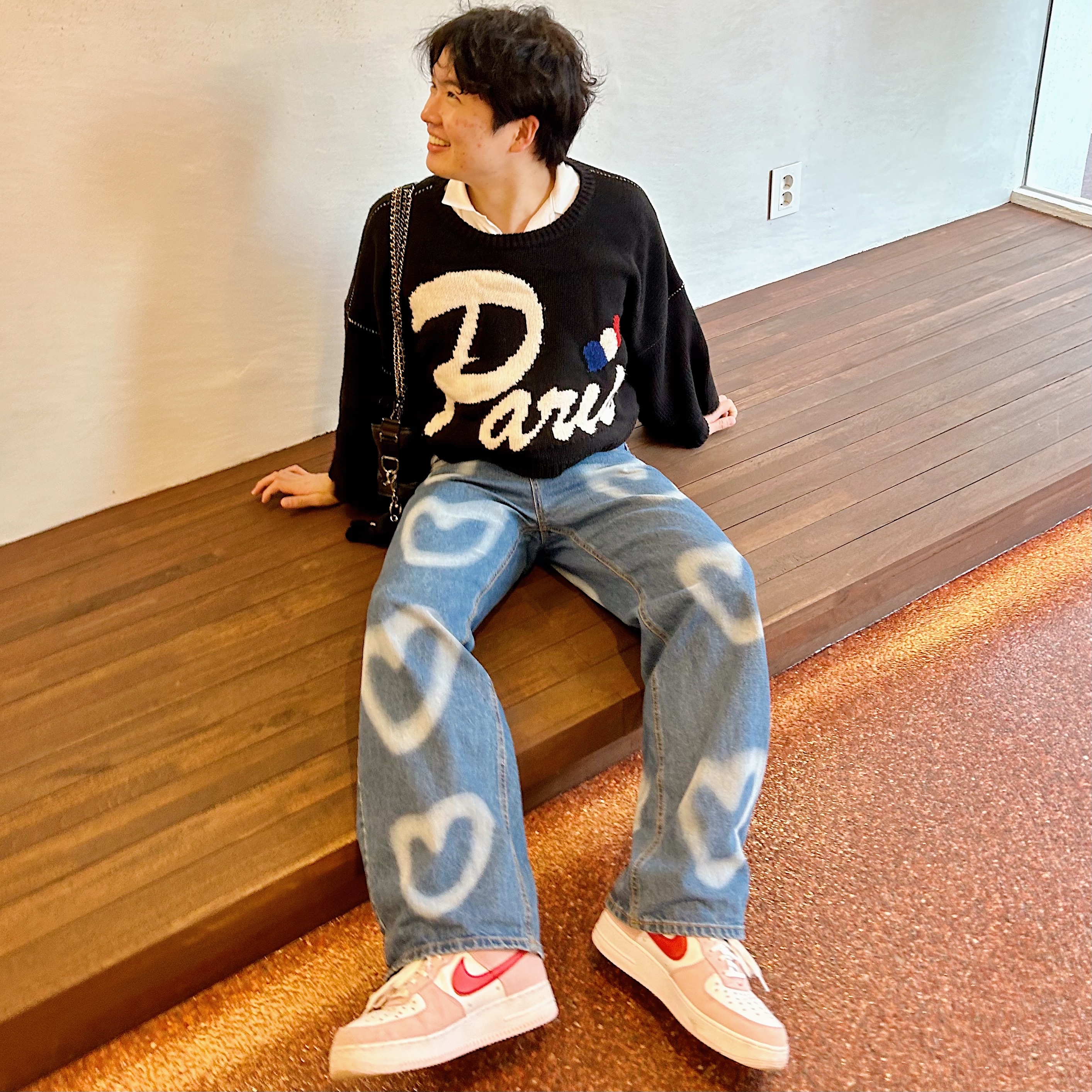 Nike Air Force 1 '07 QS Valentine's Day, Chanel Gabrielle Small Hobo Bag Aged Calfskin & Gold Black 착용 스타일 - 1