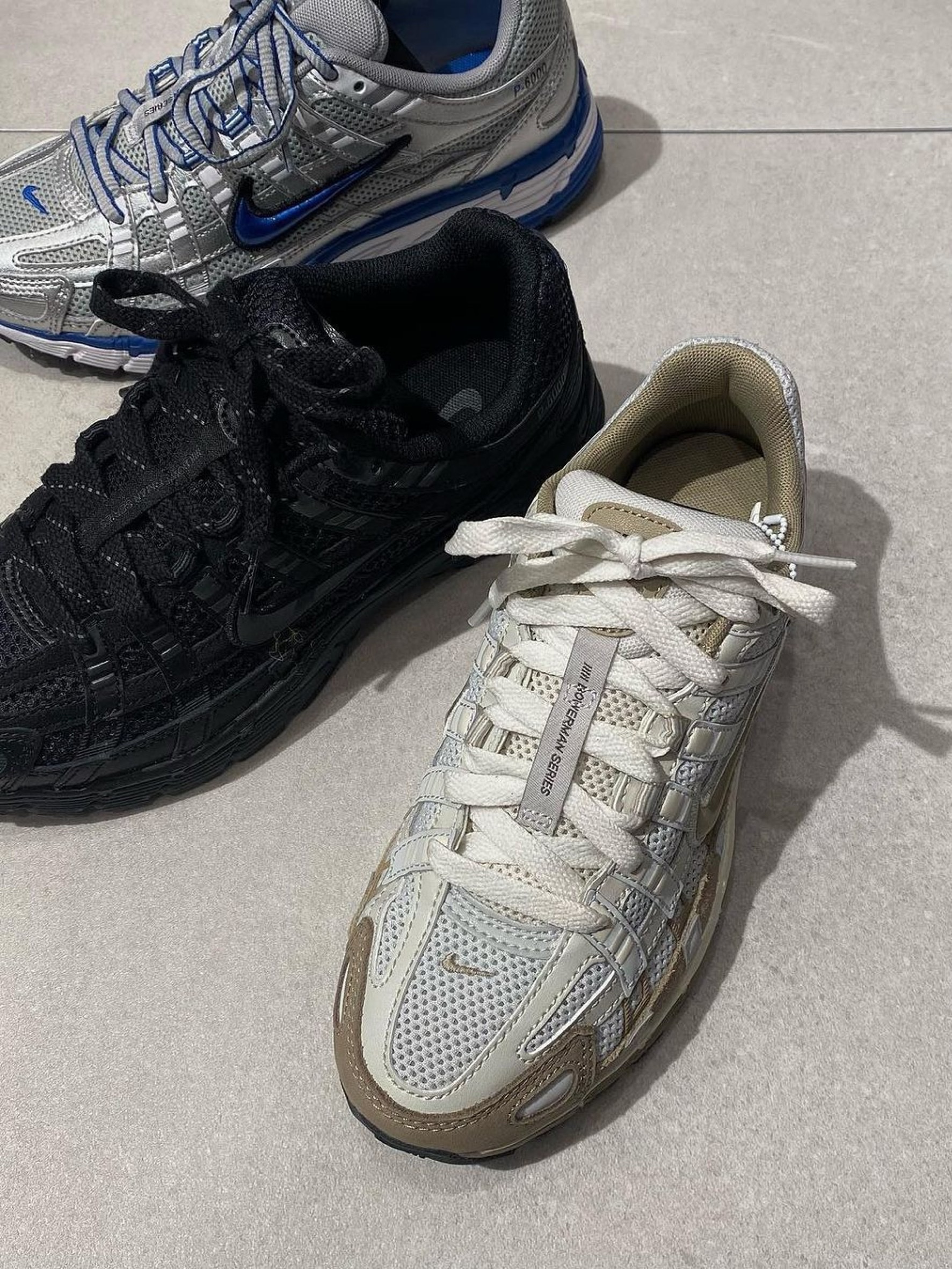 (W) Nike P-6000 Space Purple Black, (W) Nike P-6000 White Metallic Silver 착용 스타일 - 3