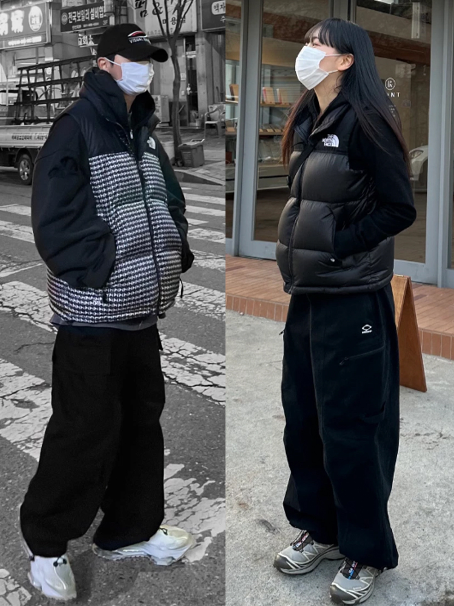 The North Face Nuptse Down Vest Black, Supreme x The North Face Studded Nuptse Vest Black - 21SS 착용 스타일 - 2