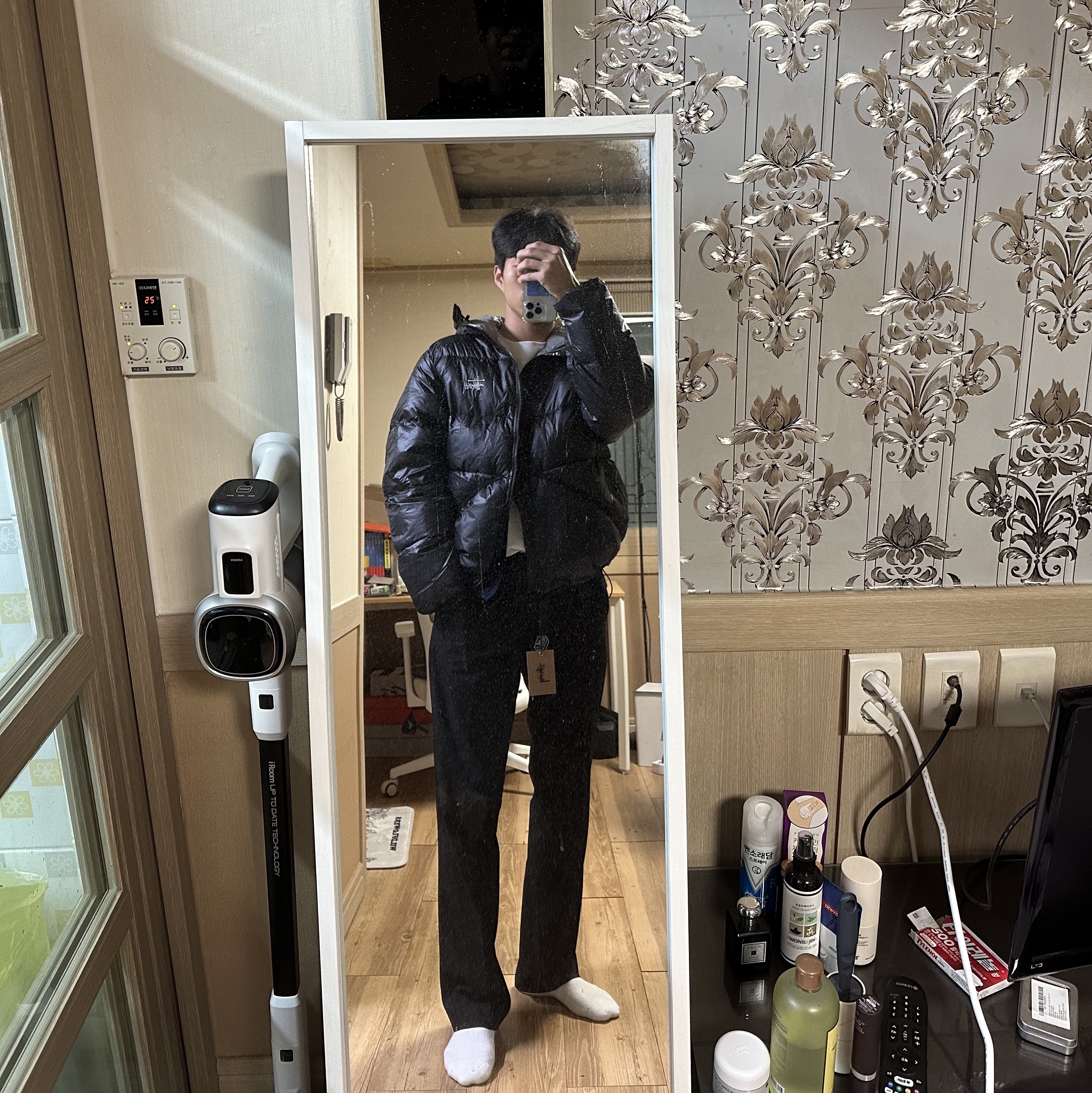 Stussy Down Parka Micro Ripstop Phantom Black 착용 스타일