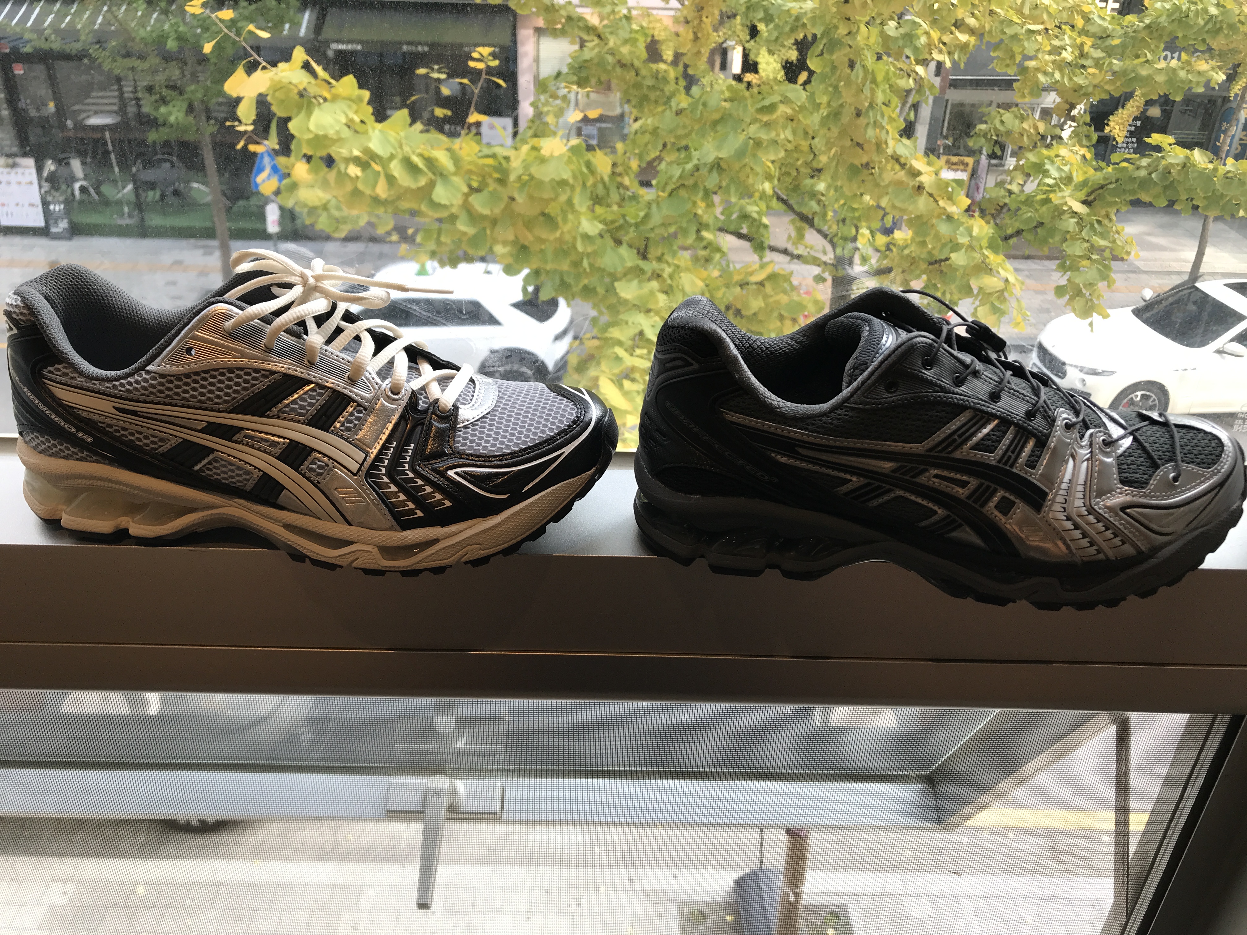 Asics Gel-Kayano 14 Black Glacier Grey, Asics x Unaffected Gel-Kayano 14 Silver Moon 착용 스타일