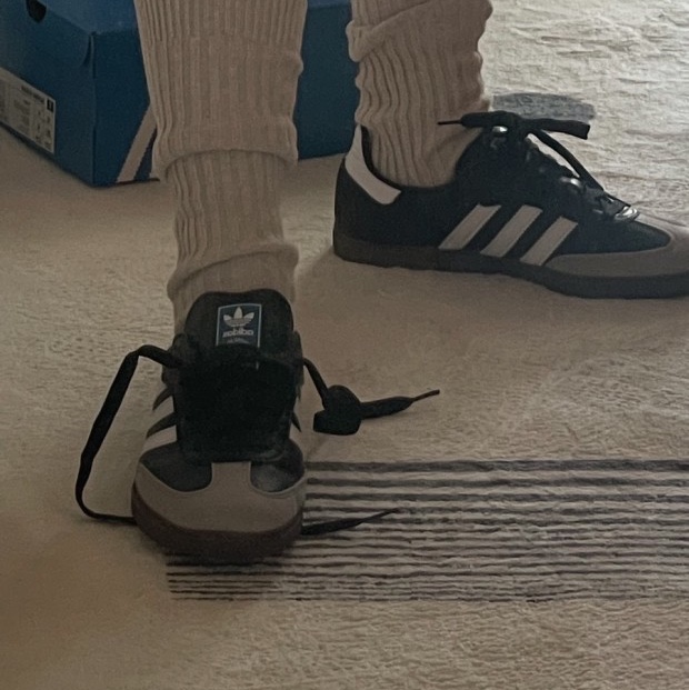 Adidas Samba Vegan Black White 착용 스타일