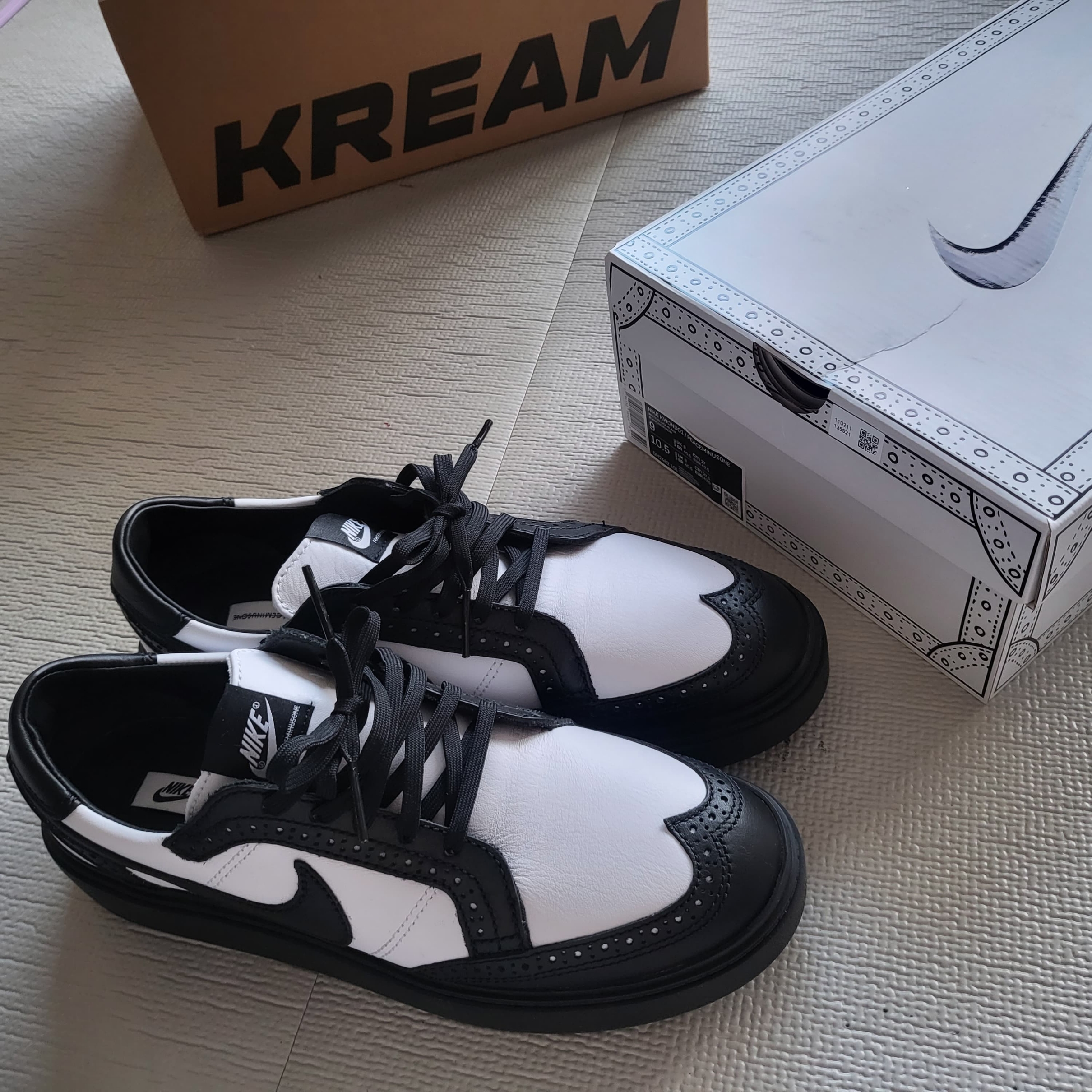 Nike x Peaceminusone Kwondo1 Black and White 착용 스타일