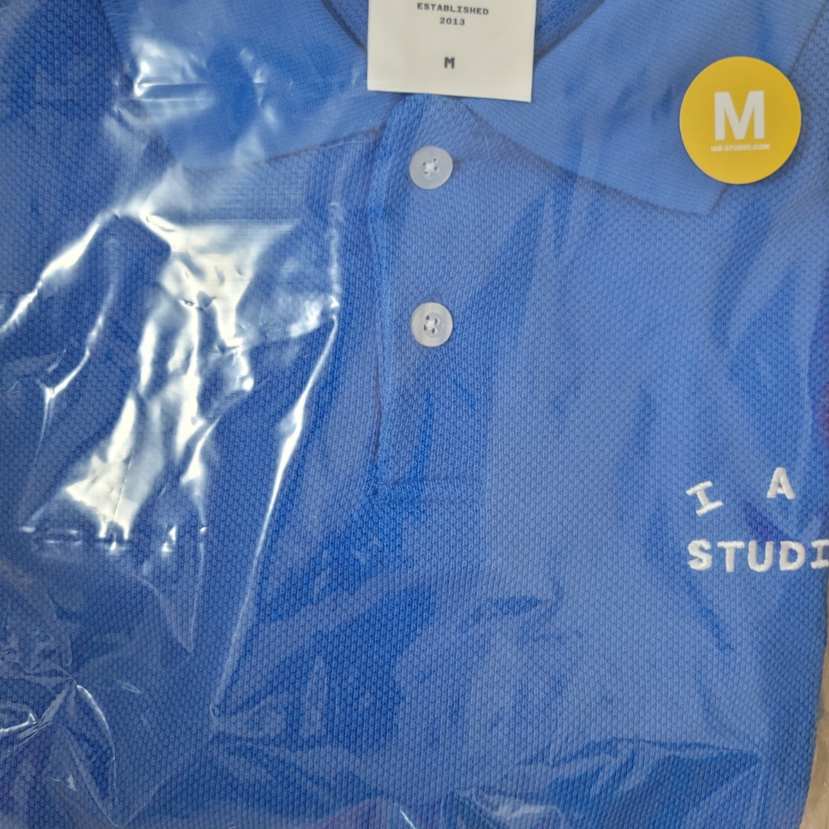 IAB Studio Cropped Pique Shirt Blue - 23FW 착용 스타일