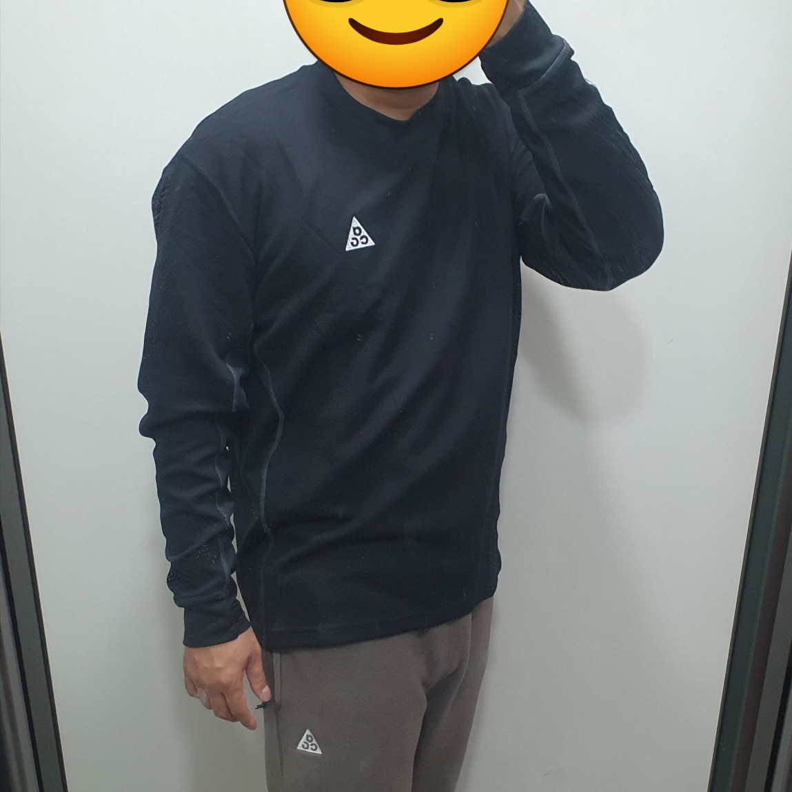 Nike ACG Dri-Fit ADV Goat Rocks Long Sleeve Winterized Top Black - Asia, Nike ACG Polartec Wolf Tree Pants Ironstone - Asia 착용 스타일
