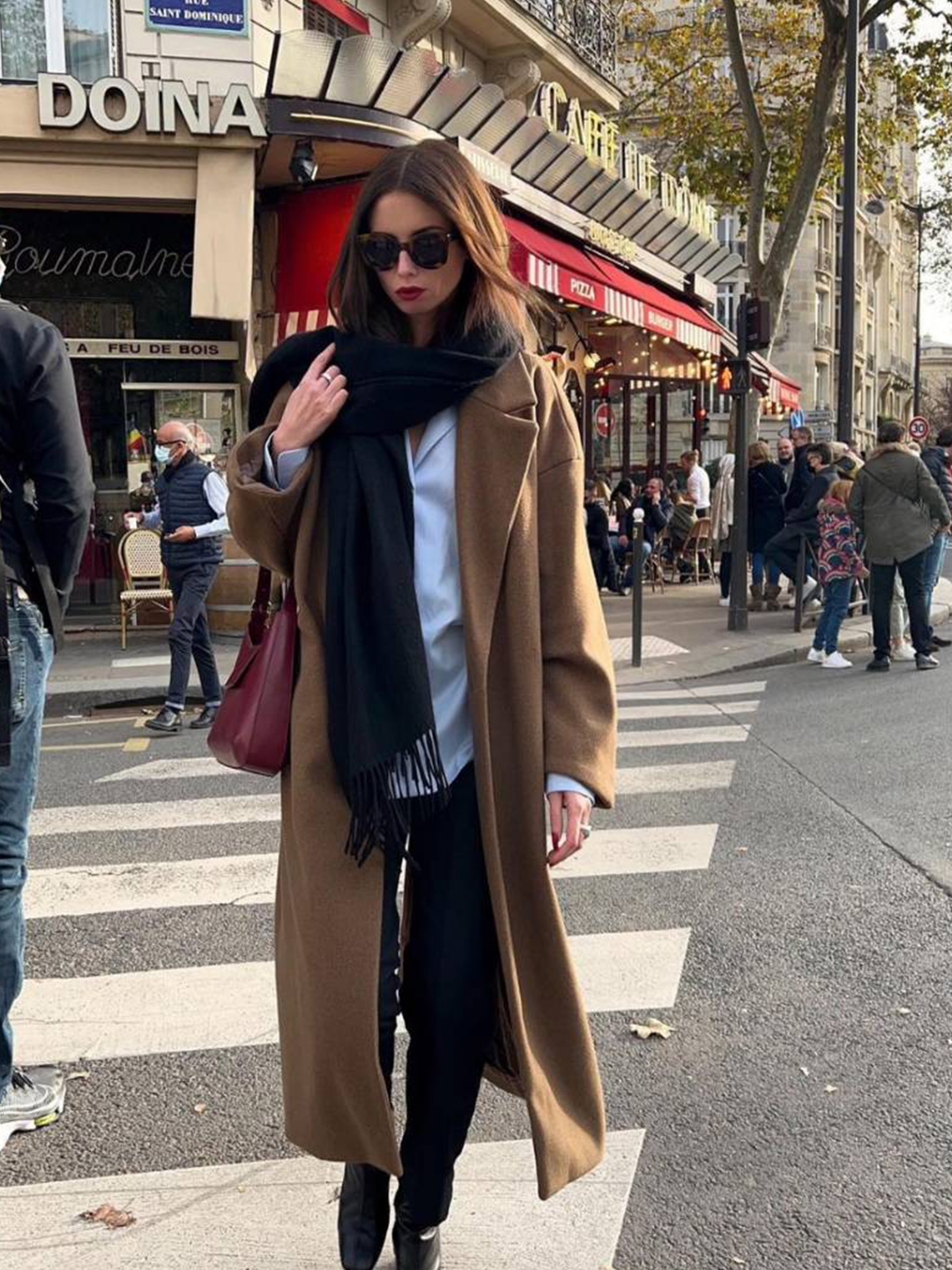 (W) S Max Mara Esturia Long Wool Coat Camel, (W) Ganni Long Wool Coat Petrified Oak 착용 스타일 - 5
