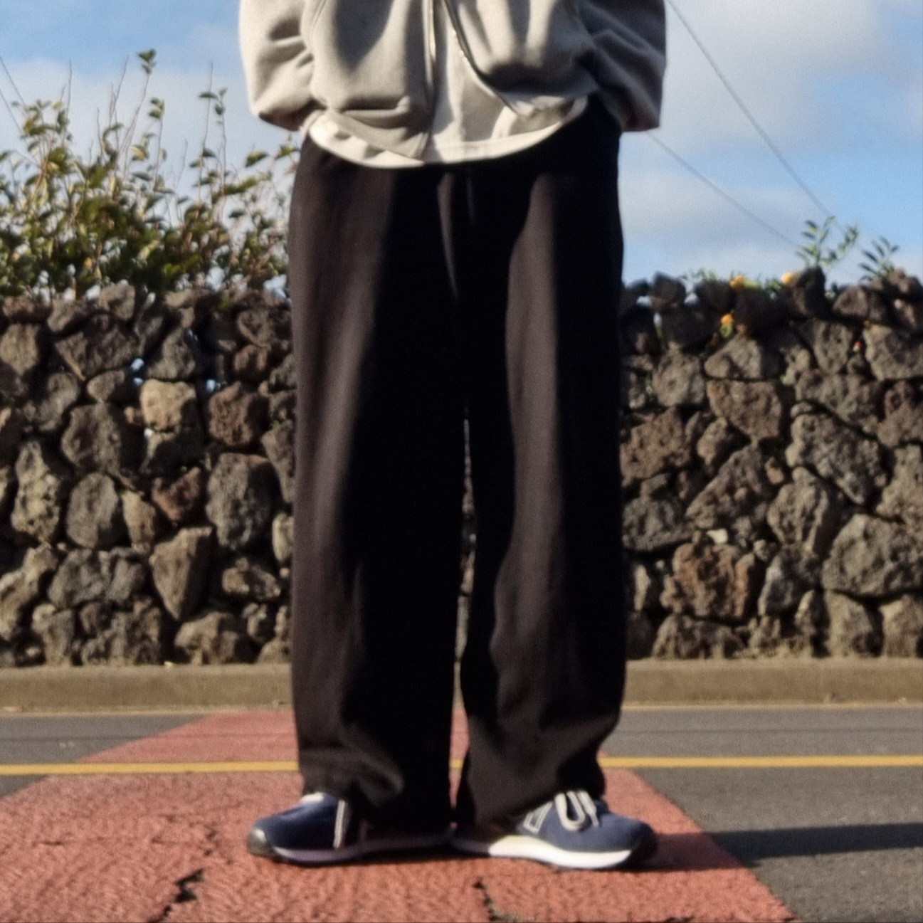 New Balance 574 Navy - D Standard 착용 스타일 - 1