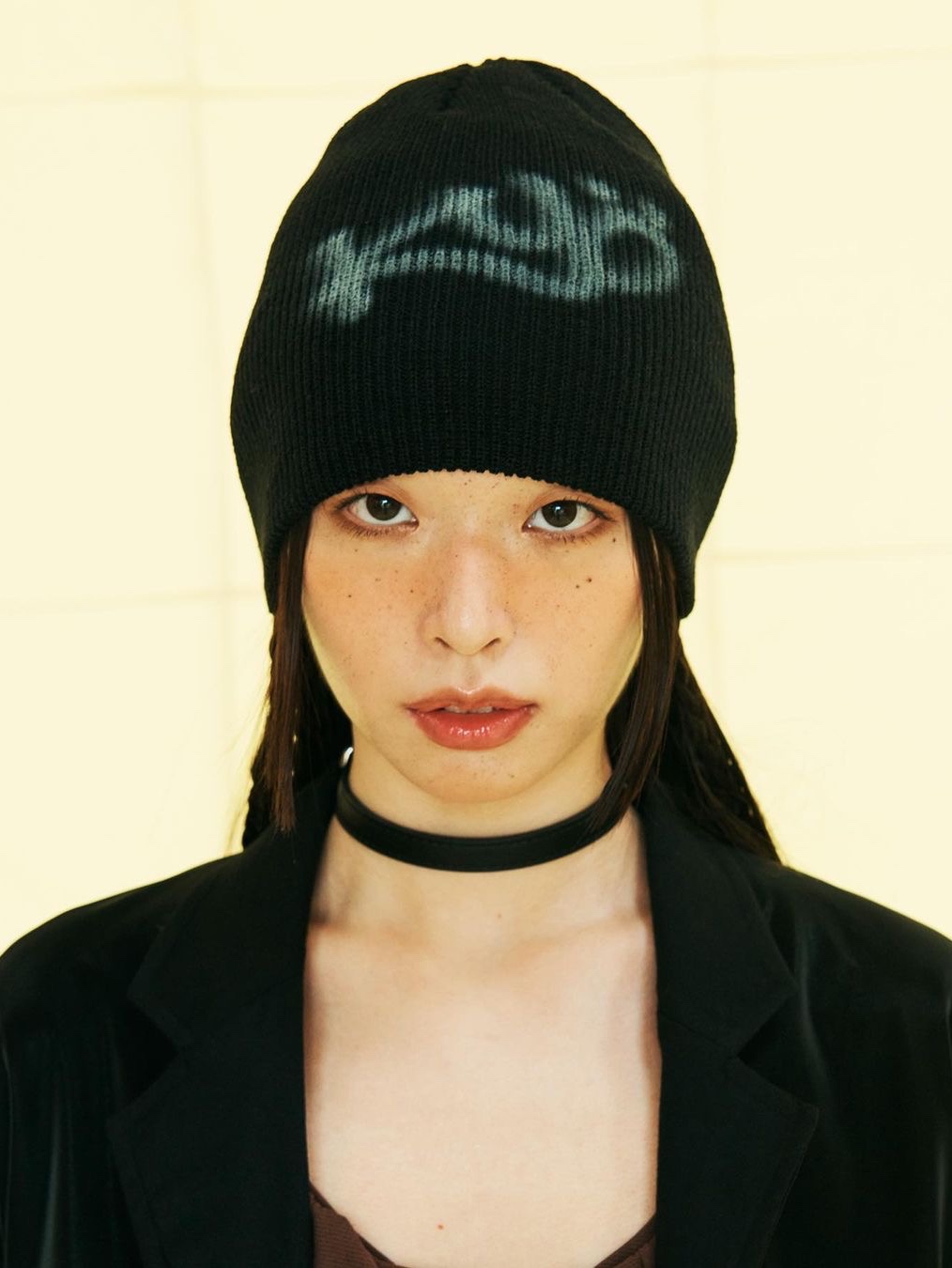Kyo Airbrush Beanie Black, Kyo Hairy Blend Stripes Beanie 착용 스타일