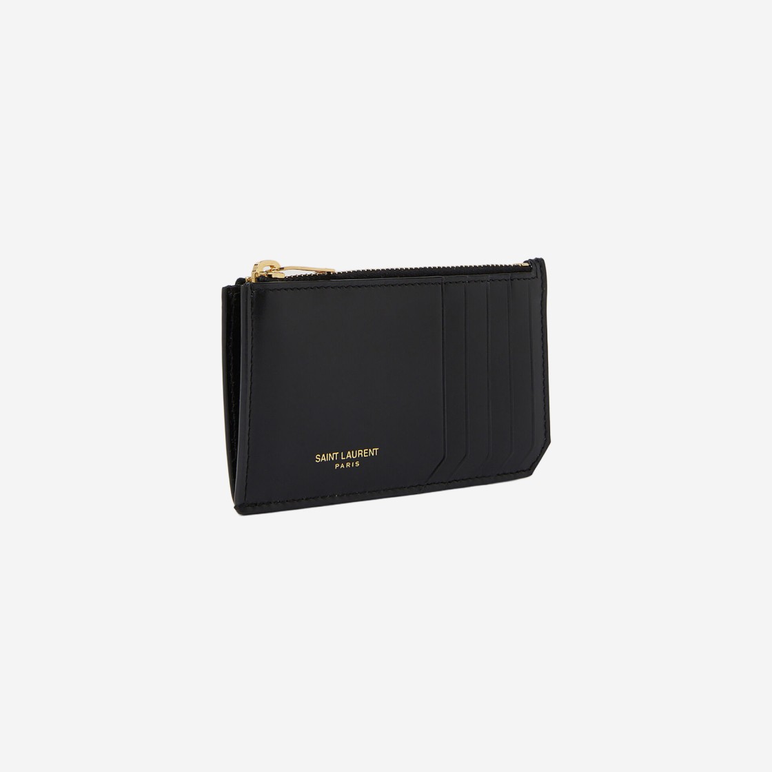 Saint Laurent Paris Zipped Card Case Leather Black 상세 이미지 2