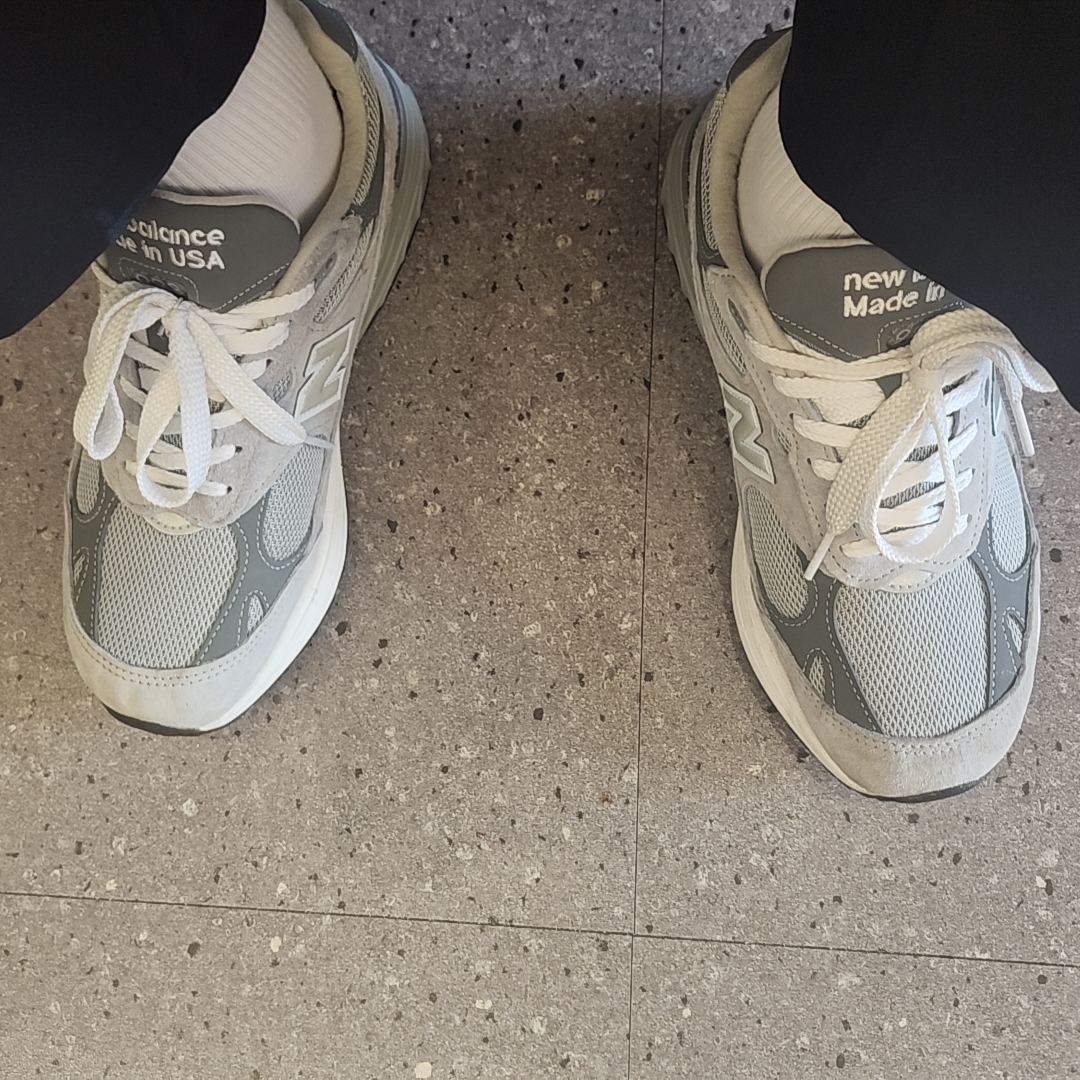 New Balance 993 Made in USA Grey - 2E Wide 착용 스타일 - 8