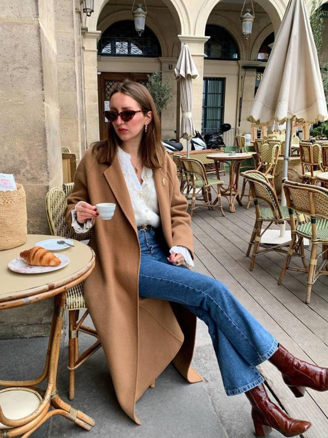 (W) S Max Mara Esturia Long Wool Coat Camel, (W) Ganni Long Wool Coat Petrified Oak 착용 스타일 - 2