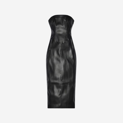 (W) 카이 포우 레더 스트랩리스 롱 드레스 블랙