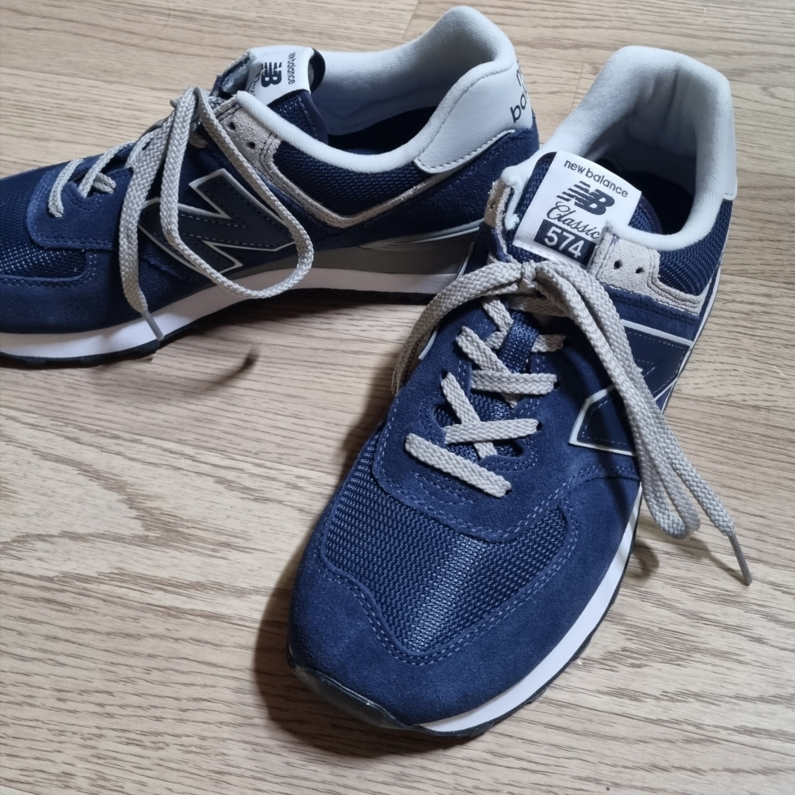 New Balance 574 Navy - D Standard 착용 스타일 - 2