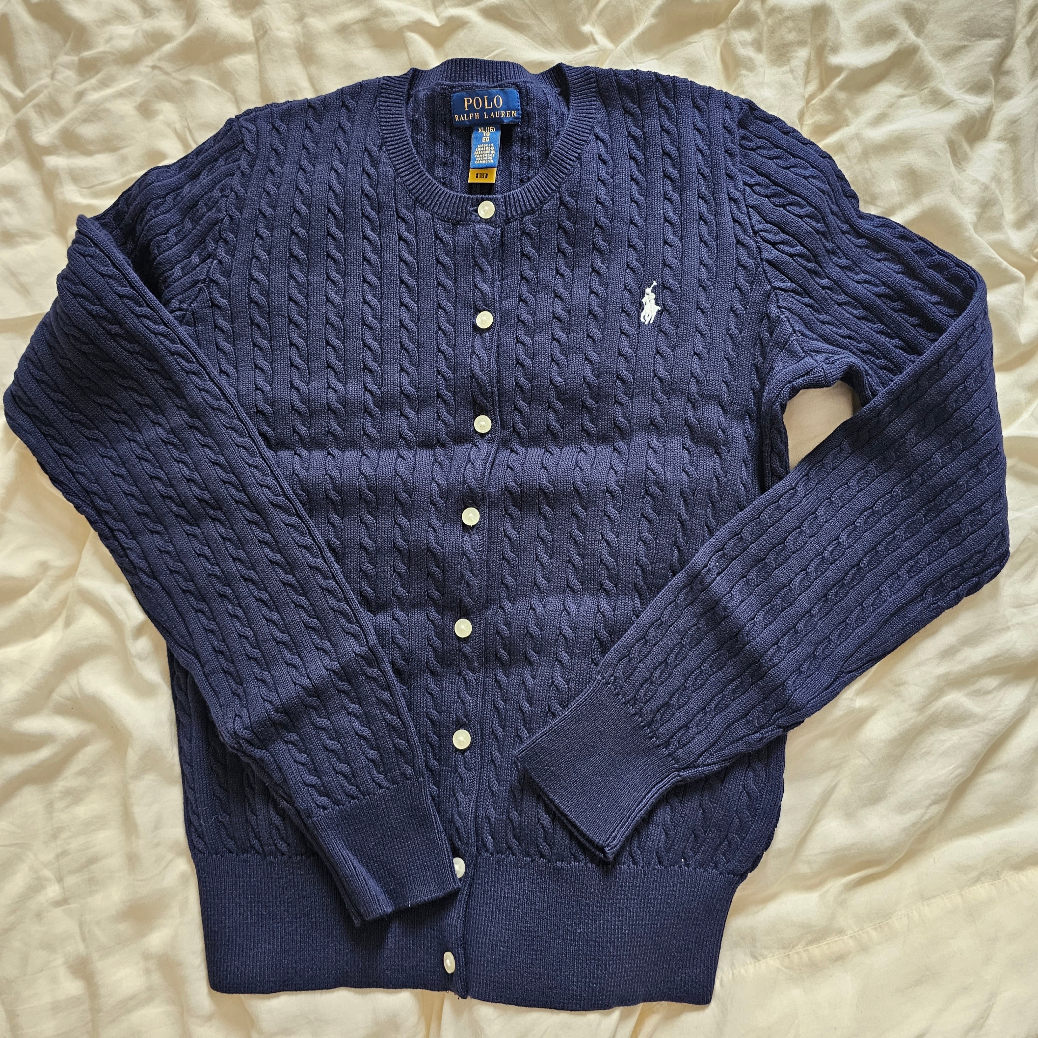 [30% 적립] Polo Ralph Lauren Children Mini Cable Cotton Cardigan Hunter Navy 착용 스타일