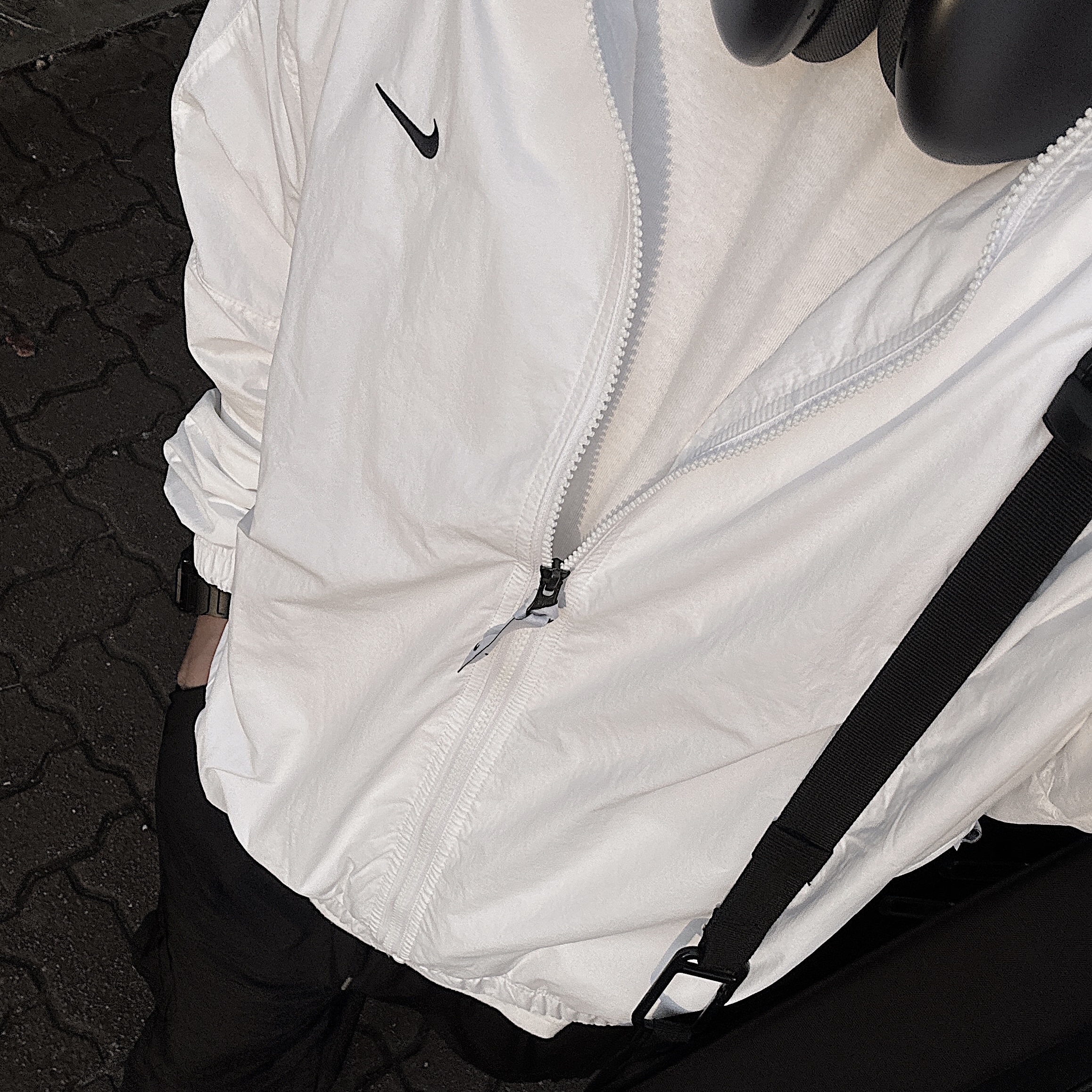 Nike NRG Solo Swoosh Woven Track Jacket White - Asia 착용 스타일 - 3