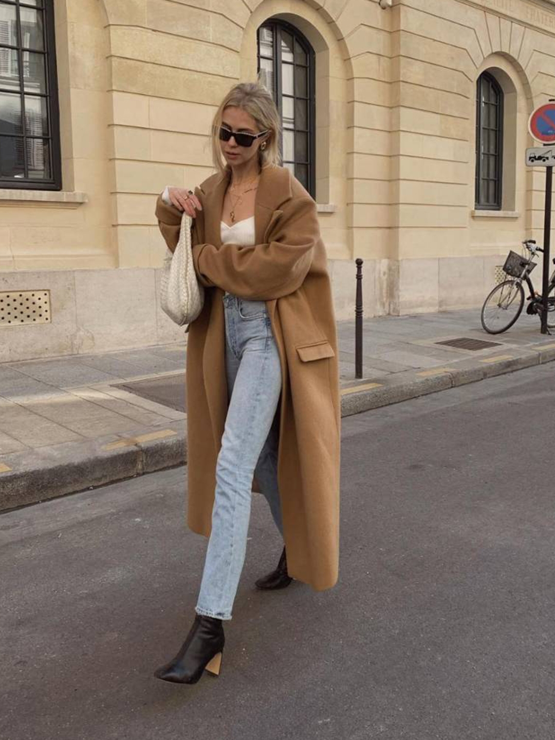 (W) S Max Mara Esturia Long Wool Coat Camel, (W) Ganni Long Wool Coat Petrified Oak 착용 스타일 - 4