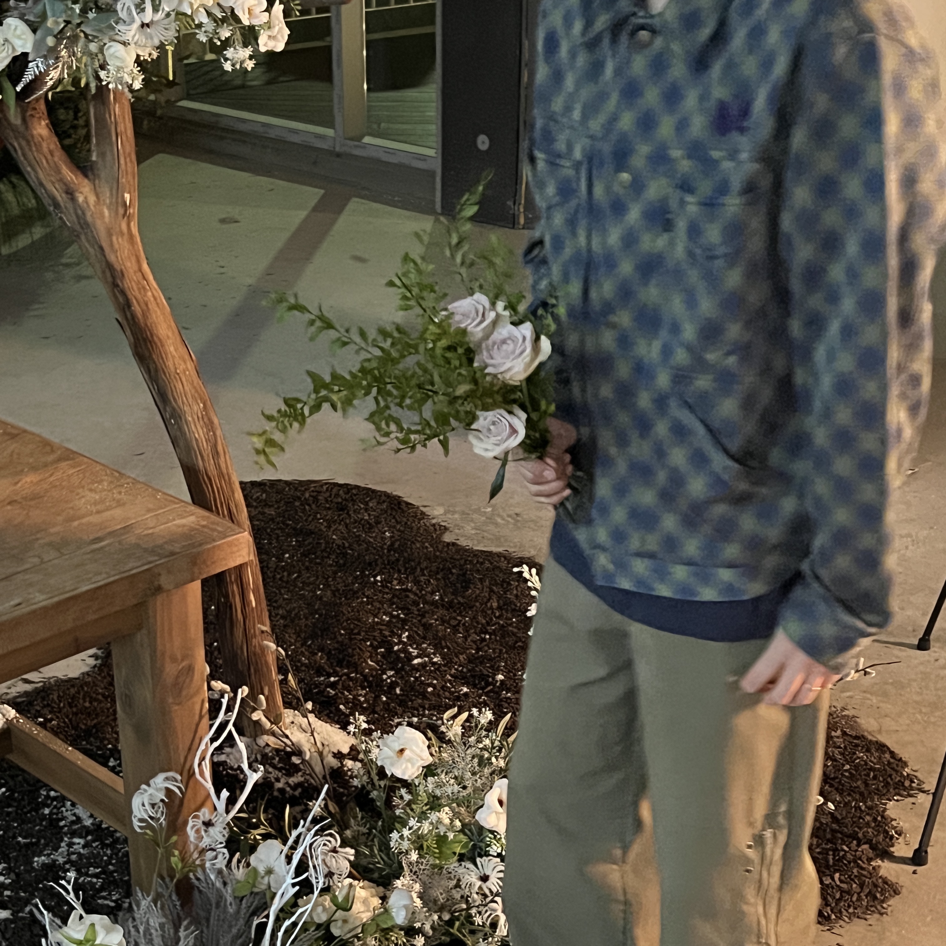 Needles Penny Jean Jacket Blue Olive 착용 스타일 - 2