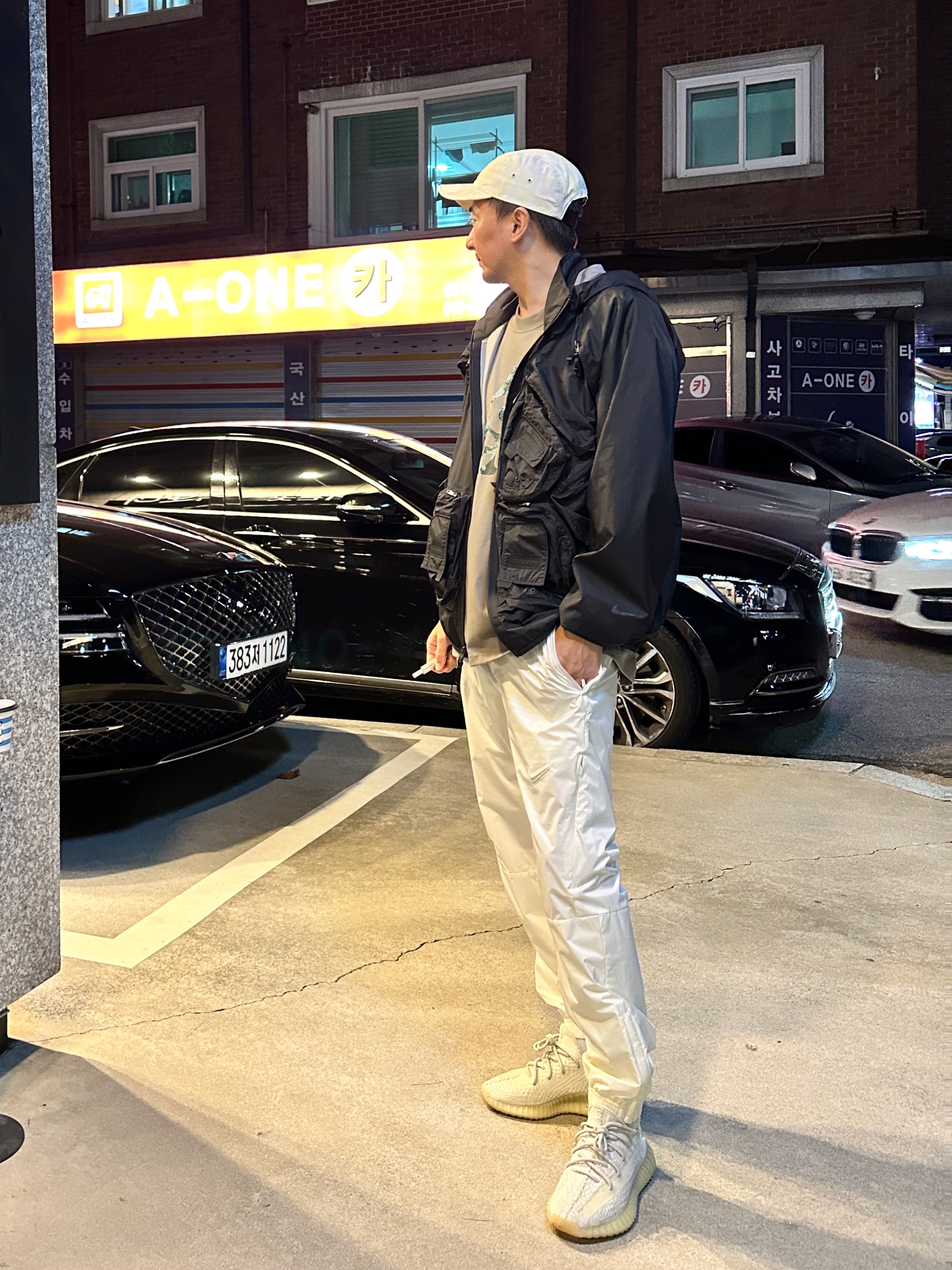 Supreme x Stone Island Reactive Ice Camo Ripstop Camp Cap Tan - 22SS, Nike x Drake Nocta NRG LR Track Jacket Black (DR2618-010) 착용 스타일