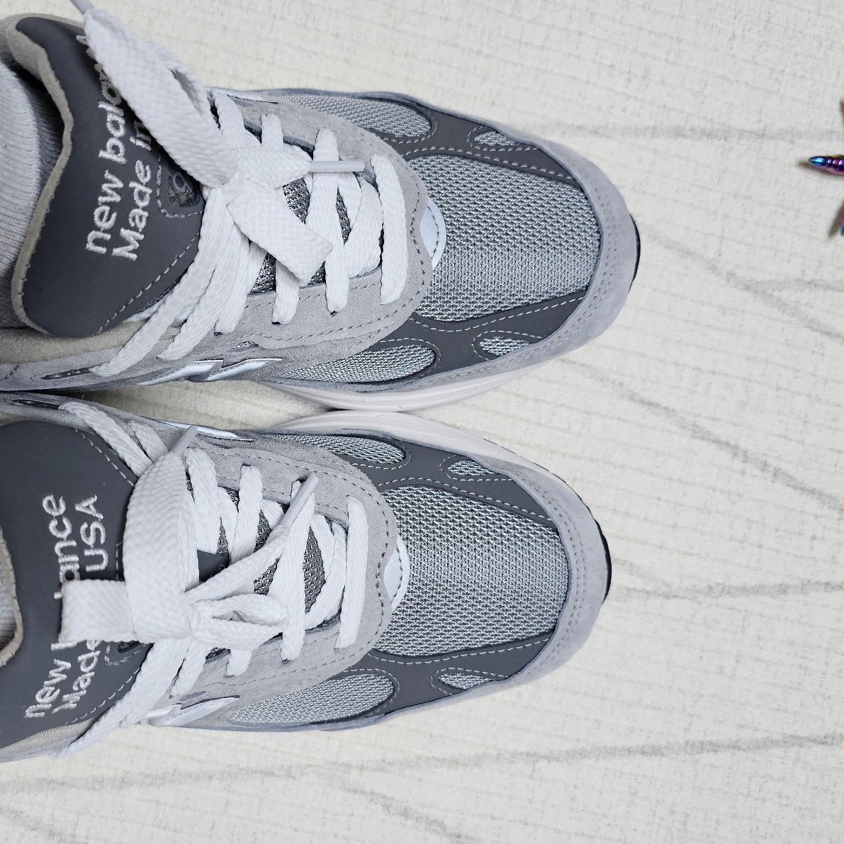 New Balance 993 Made in USA Grey - D Standard 착용 스타일 - 2