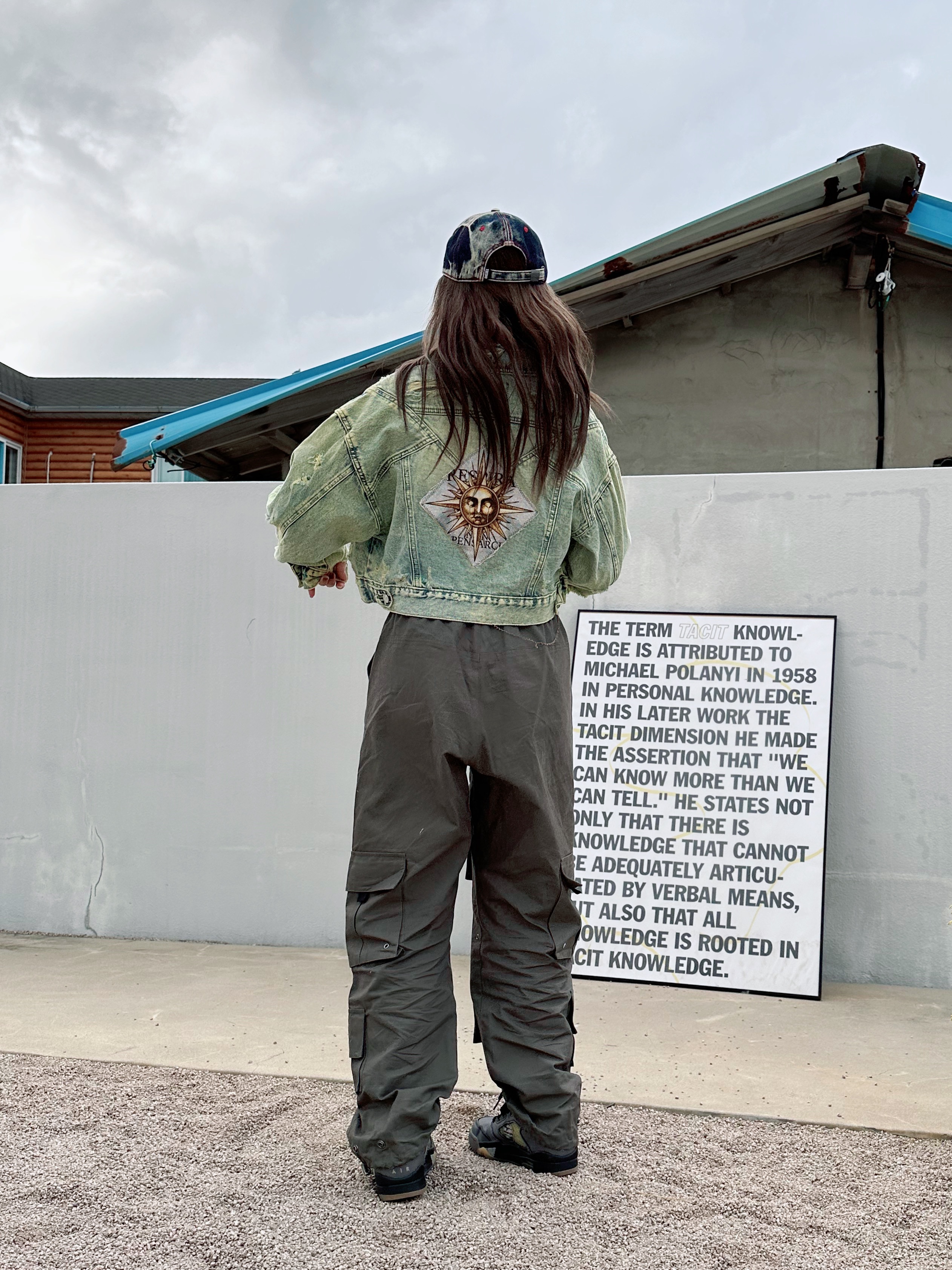 Jordan 5 x Off-White Retro SP Black Muslin, Diesel C-Seymon Treated Denim Baseball Cap Blue White 착용 스타일 - 6