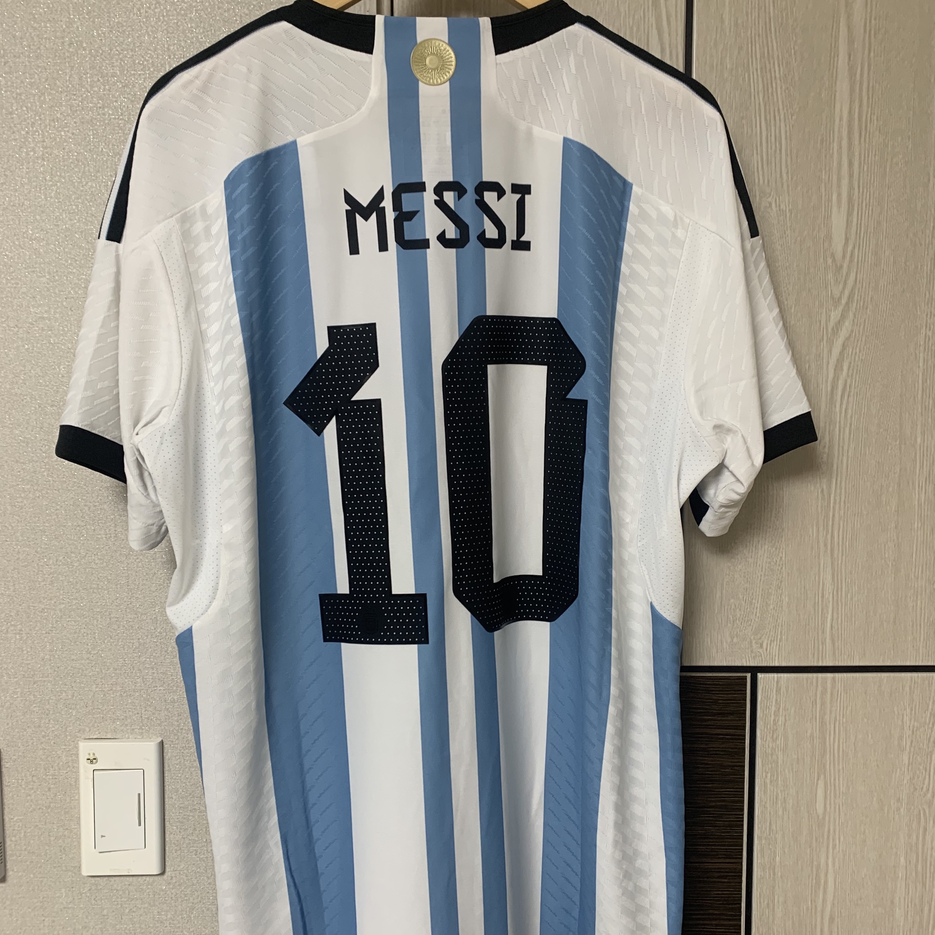 Adidas Argentina 2022 3 Star Home Authentic Jersey White Light Blue - KR Sizing (Non Marking Ver.) 착용 스타일 - 1