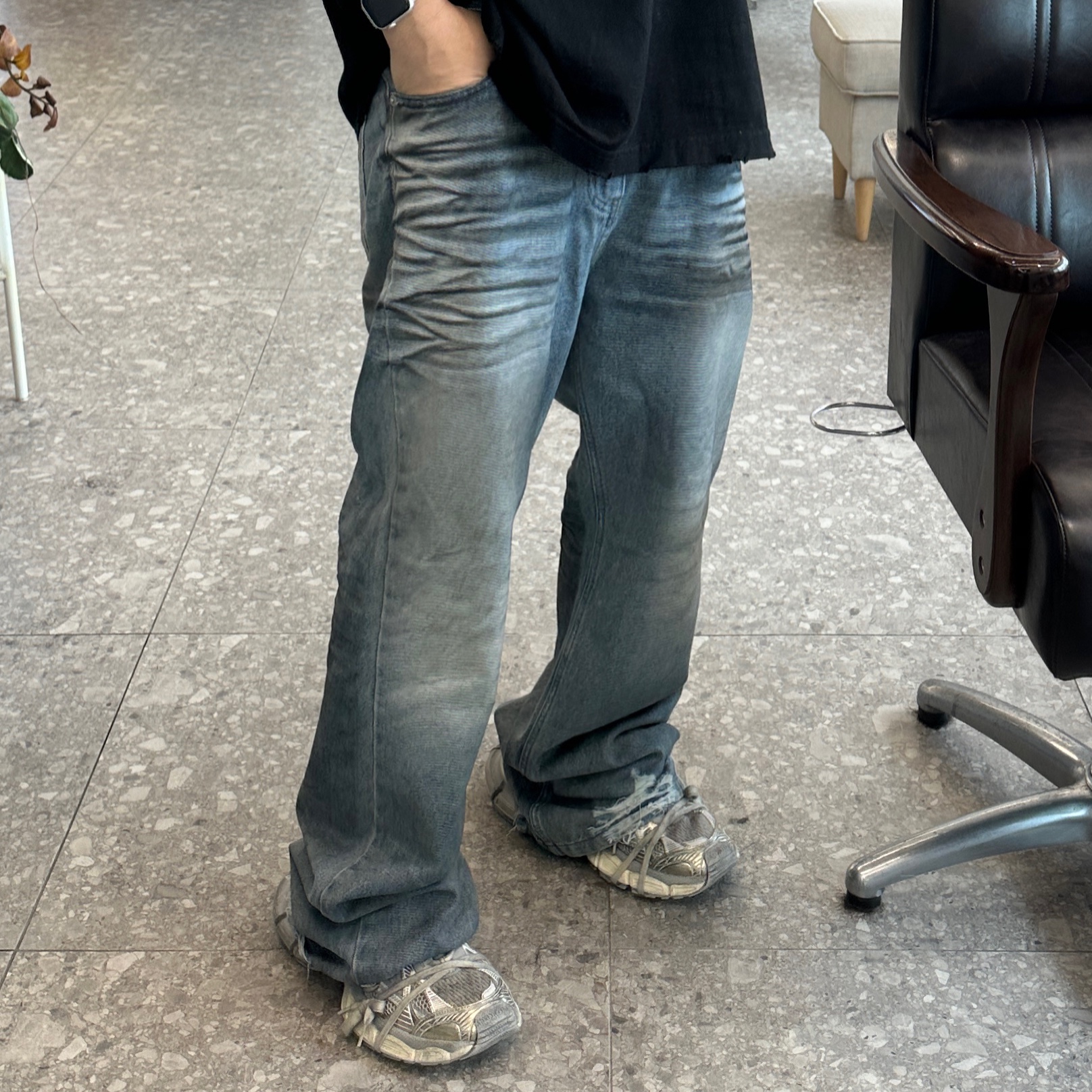 Project G/R Flare Jeans Blue 착용 스타일 - 1