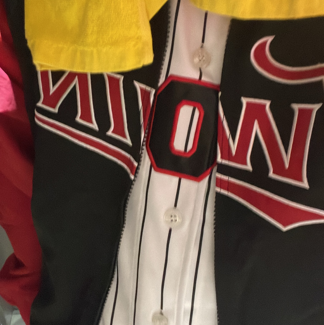 BDNS x LG TWINS Dugout Jacket Red 착용 스타일 - 1