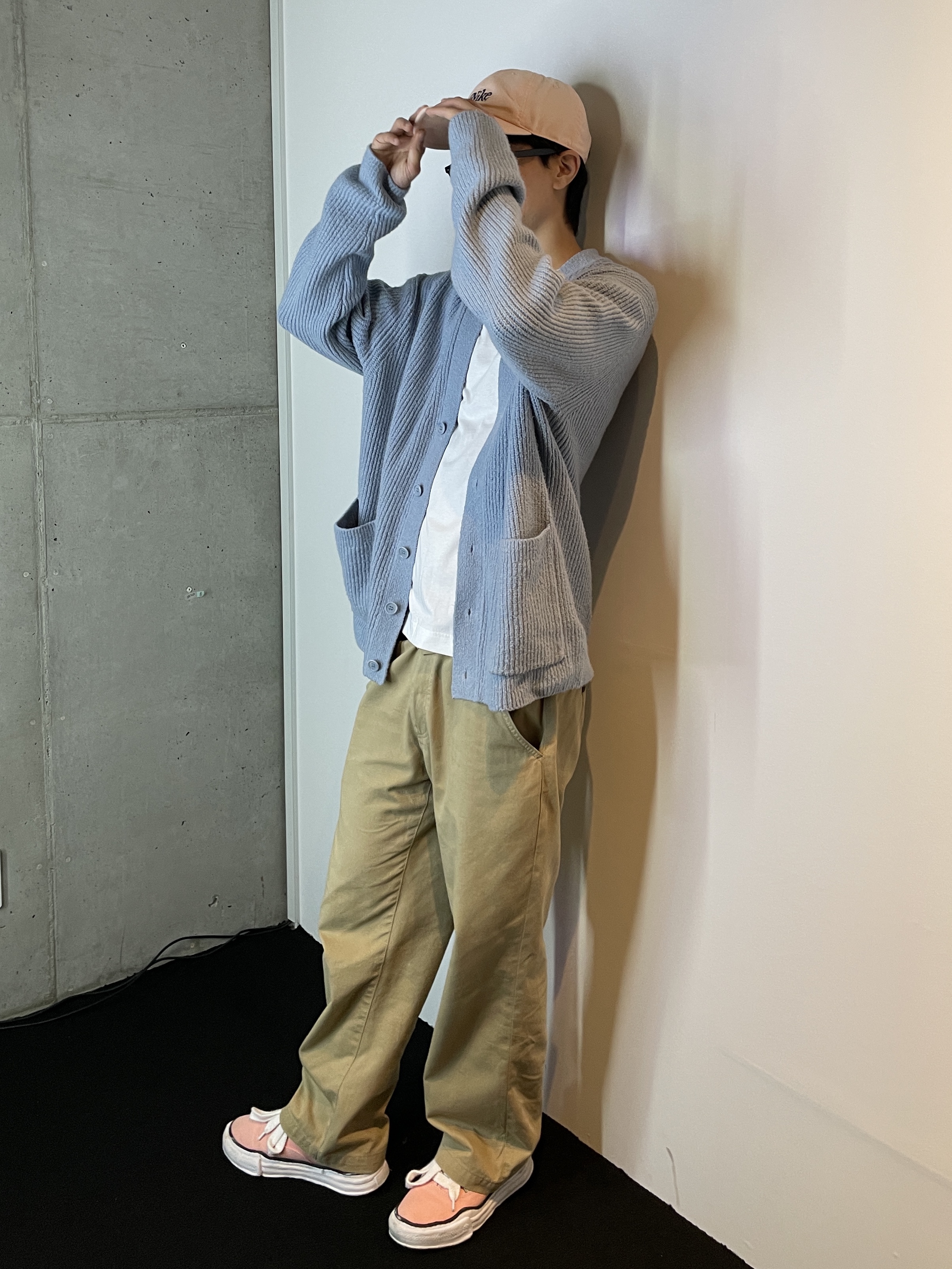 Maison Mihara Yasuhiro Baker OG Sole Canvas Low Cut Sneakers Pink 착용 스타일