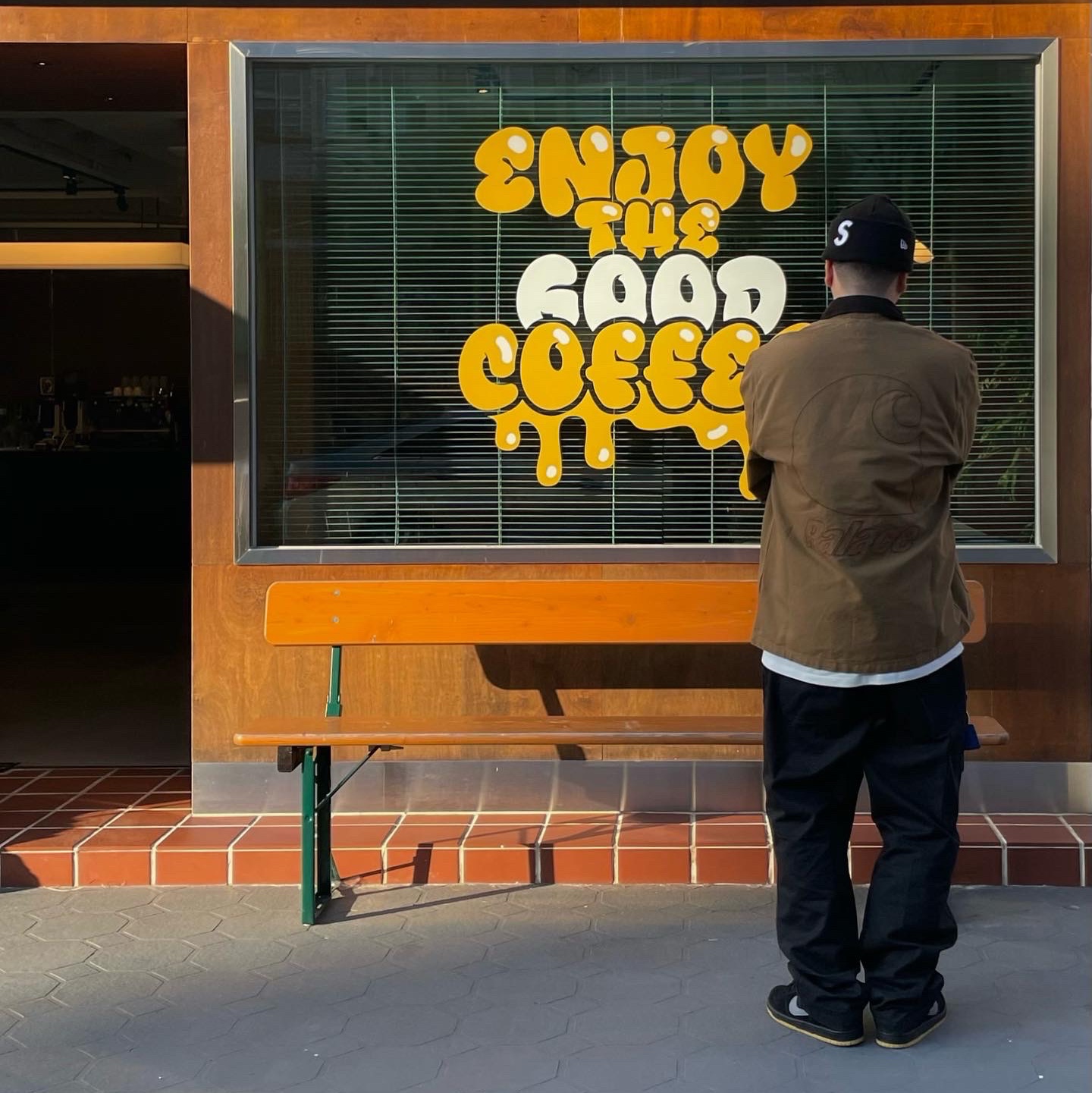 Palace x Carhartt WIP Michigan Coat Hamilton Brown Tobacco - 23FW, Nike SB Dunk Low Pro Black Cool Grey 착용 스타일 - 2