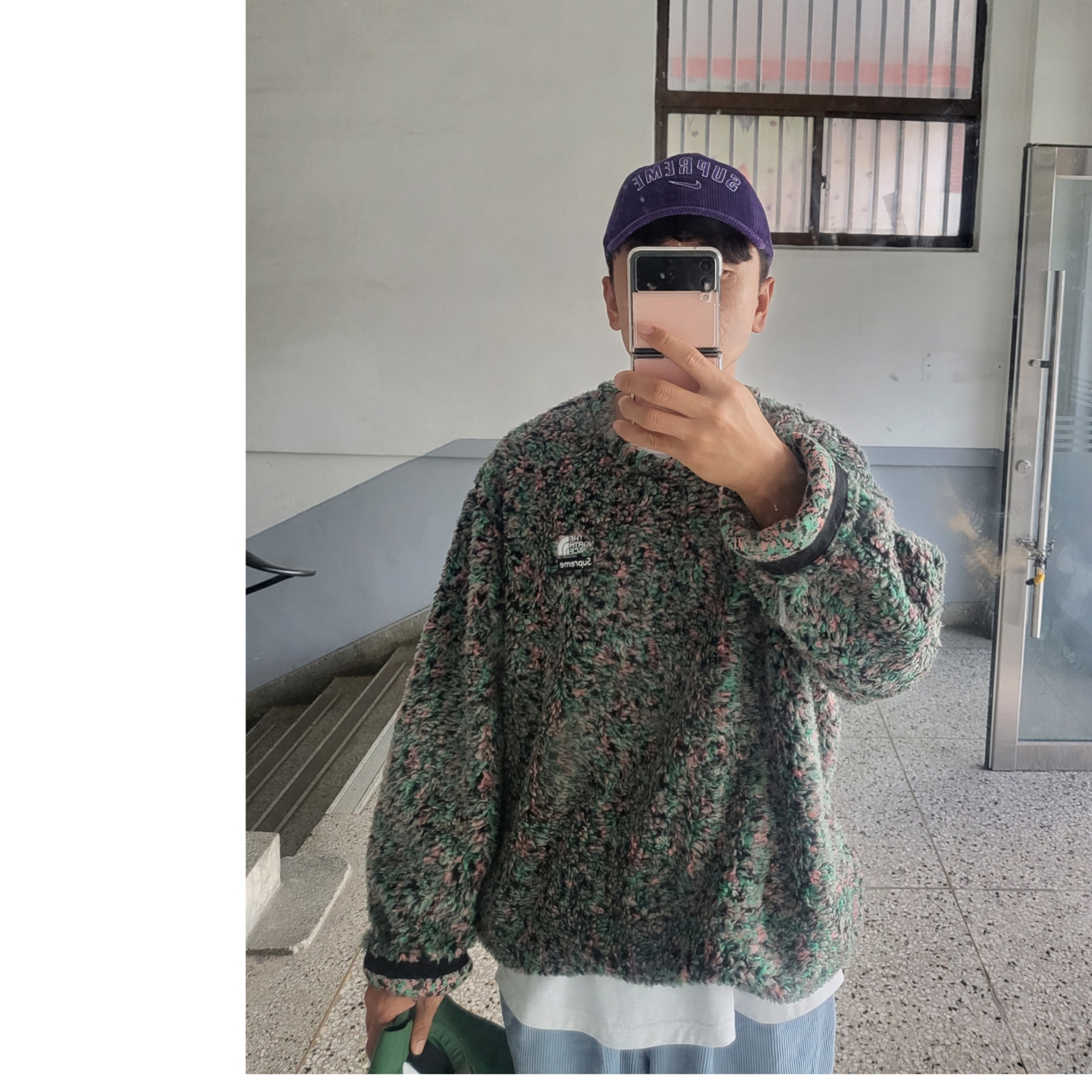 Supreme x The North Face High Pile Fleece Pullover Multicolor - 23SS, Emis Tone On Tone Wappen Ball Cap Green 착용 스타일 - 4