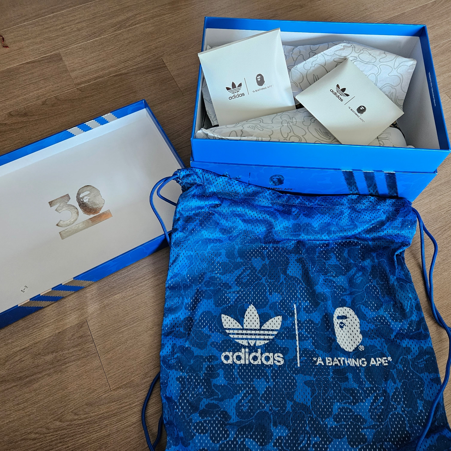Adidas x BAPE Stan Smith Golf Cloud White Green 착용 스타일 - 2