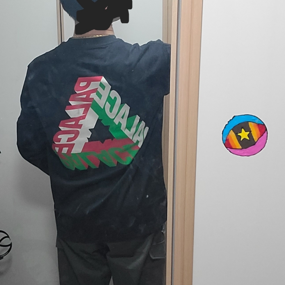 Palace P-3D Longsleeve Black - 23FW 착용 스타일
