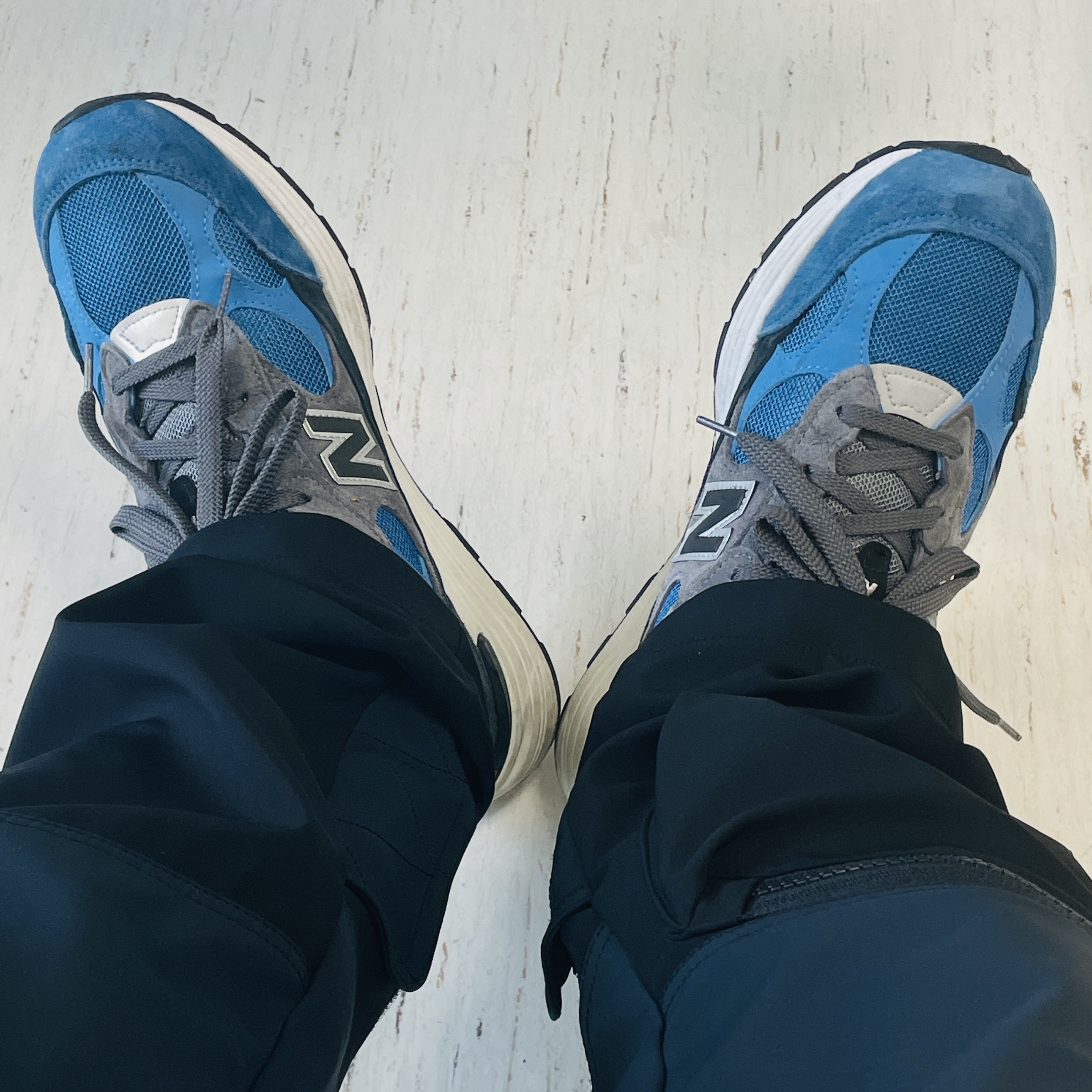 New Balance 992 Made in USA Blue Grey 착용 스타일