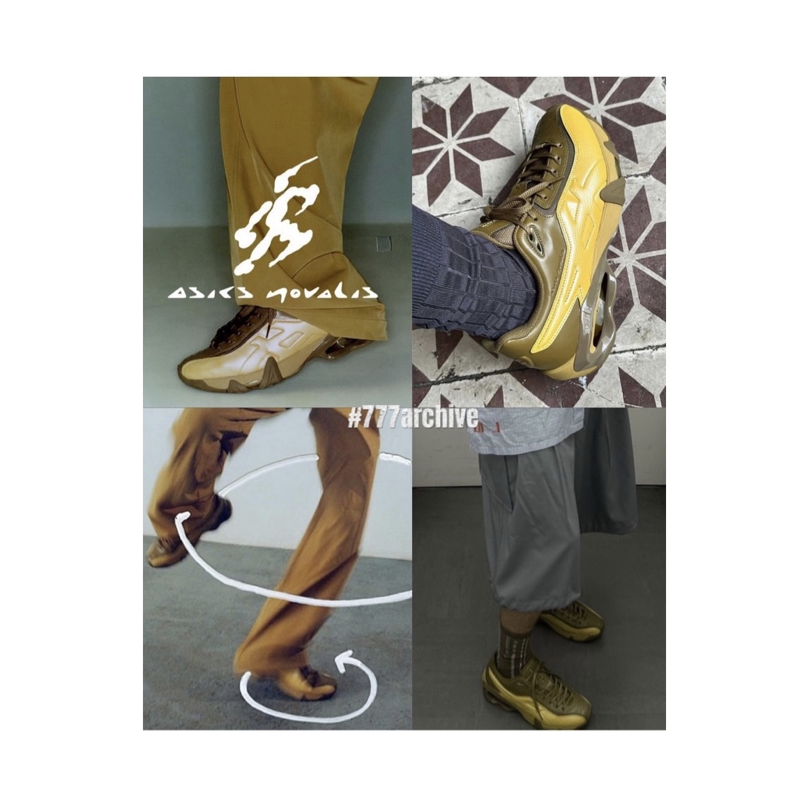 Asics x Kiko Kostadinov Novalis Gel-Teremoa Obsidian Black Smoke Shadow, Asics x Kiko Kostadinov Novalis Gel-Teremoa Medallion Yellow Honey 착용 스타일 - 4