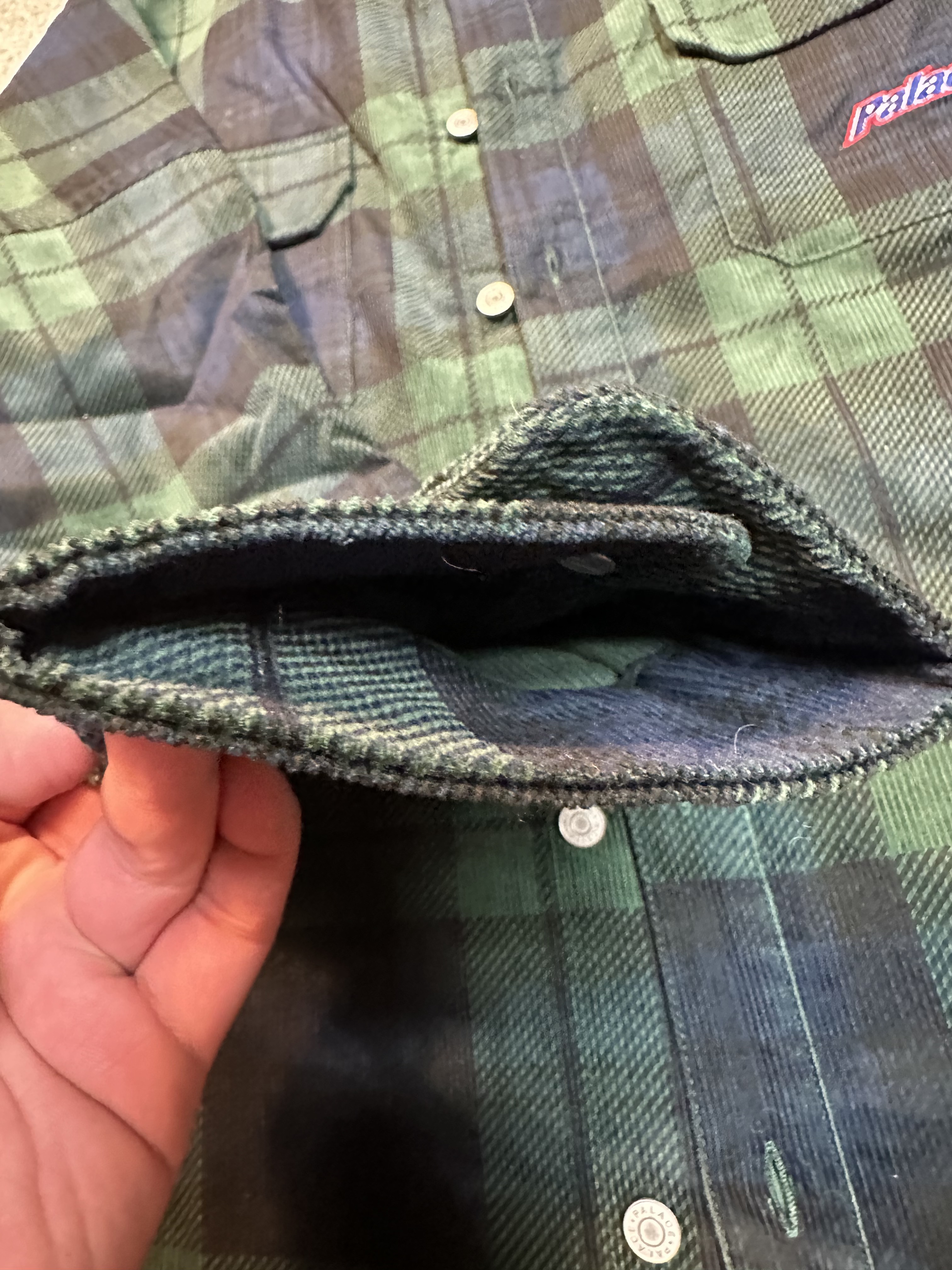 Palace Drop Shoulder Cord Shirt Tartan - 23FW 착용 스타일 - 6