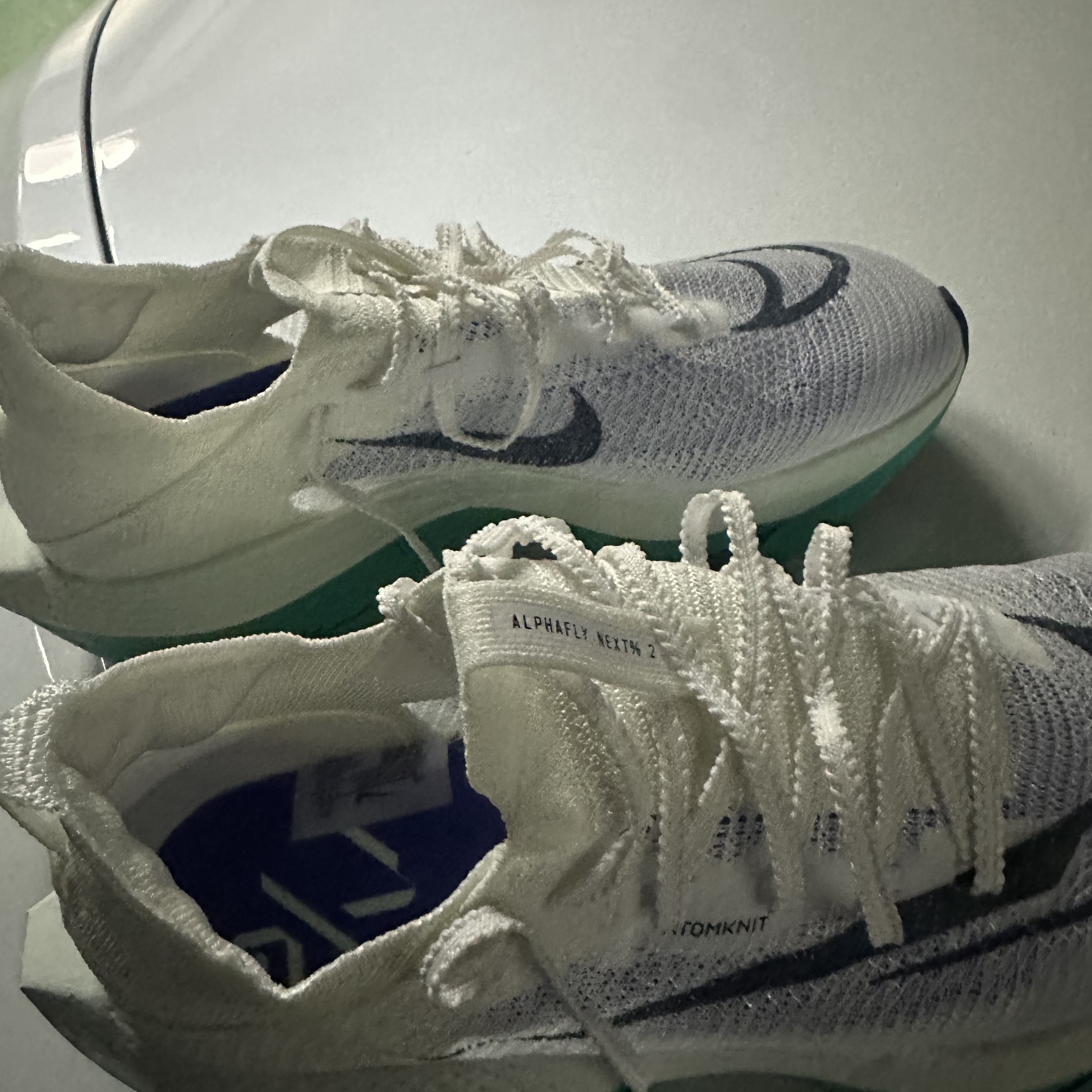 Nike Air Zoom Alphafly Next% 2 White Clear Jade 착용 스타일