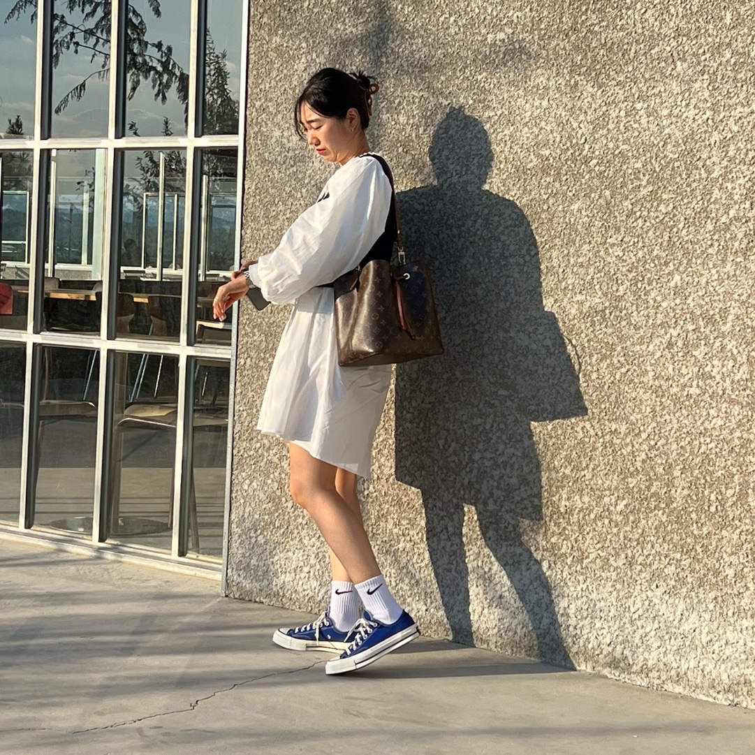 Converse Chuck 70 Ox Vintage Canvas Rush Blue 착용 스타일 - 6