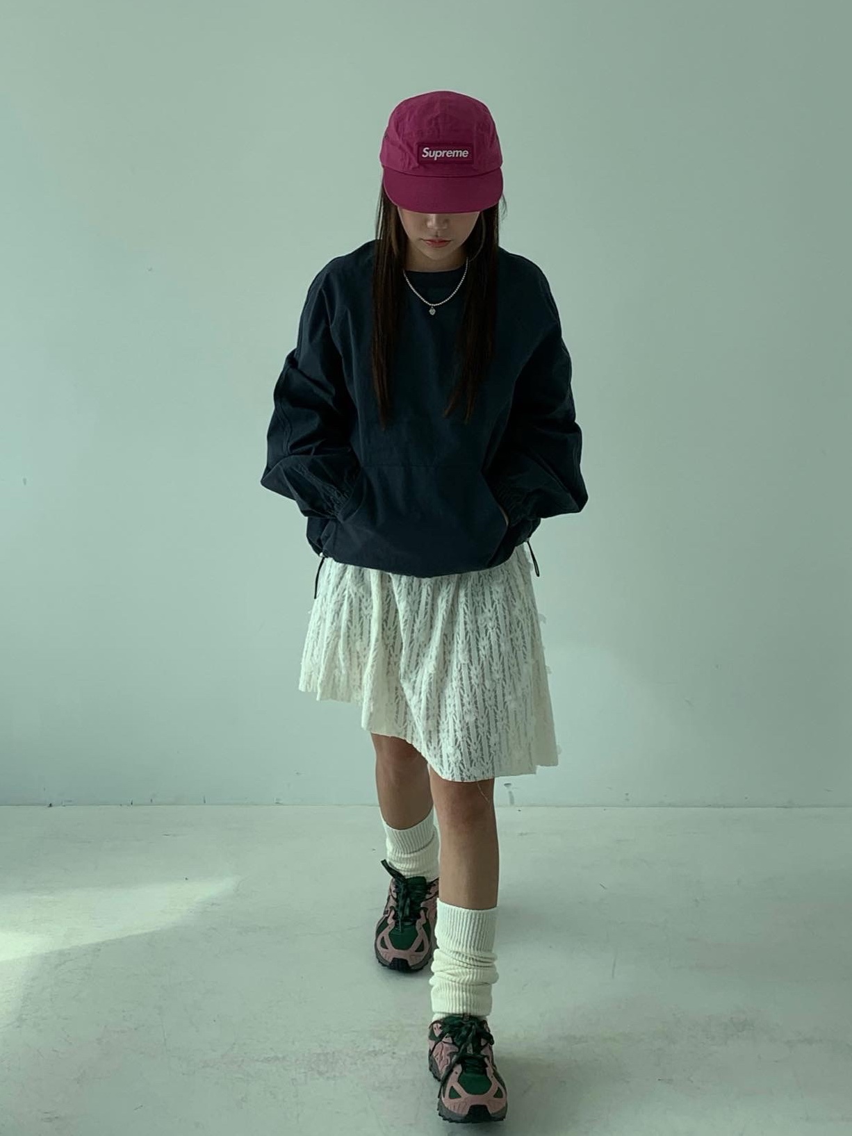 Supreme Waxed Cotton Camp Cap Magenta - 23FW, New Balance ML610T Pink Moon - D Standard 착용 스타일