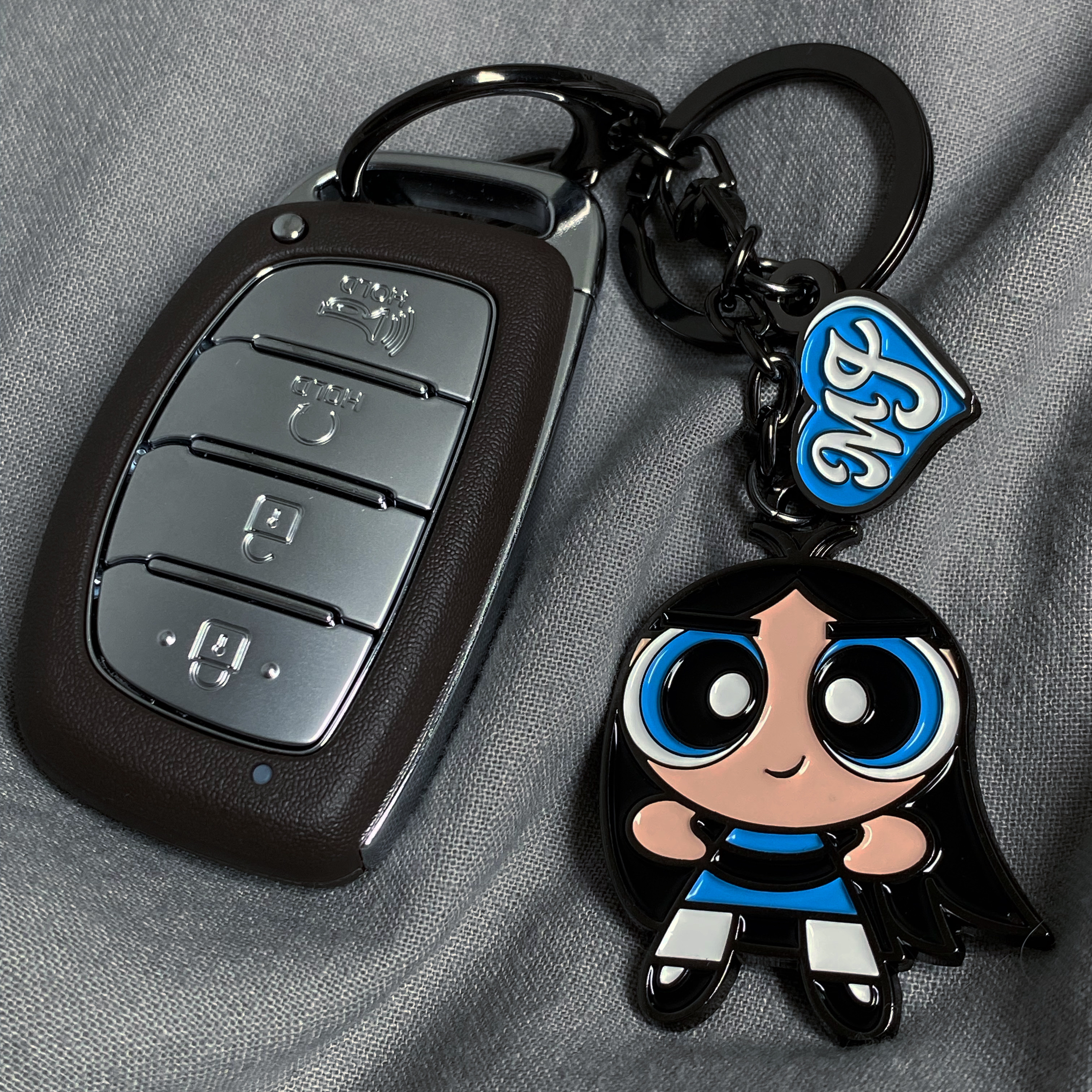 NewJeans x The Powerpuff Girls Metal Keyring Minji 착용 스타일