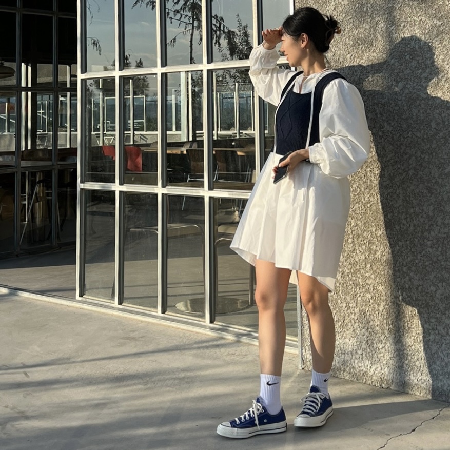 Converse Chuck 70 Ox Vintage Canvas Rush Blue 착용 스타일 - 1