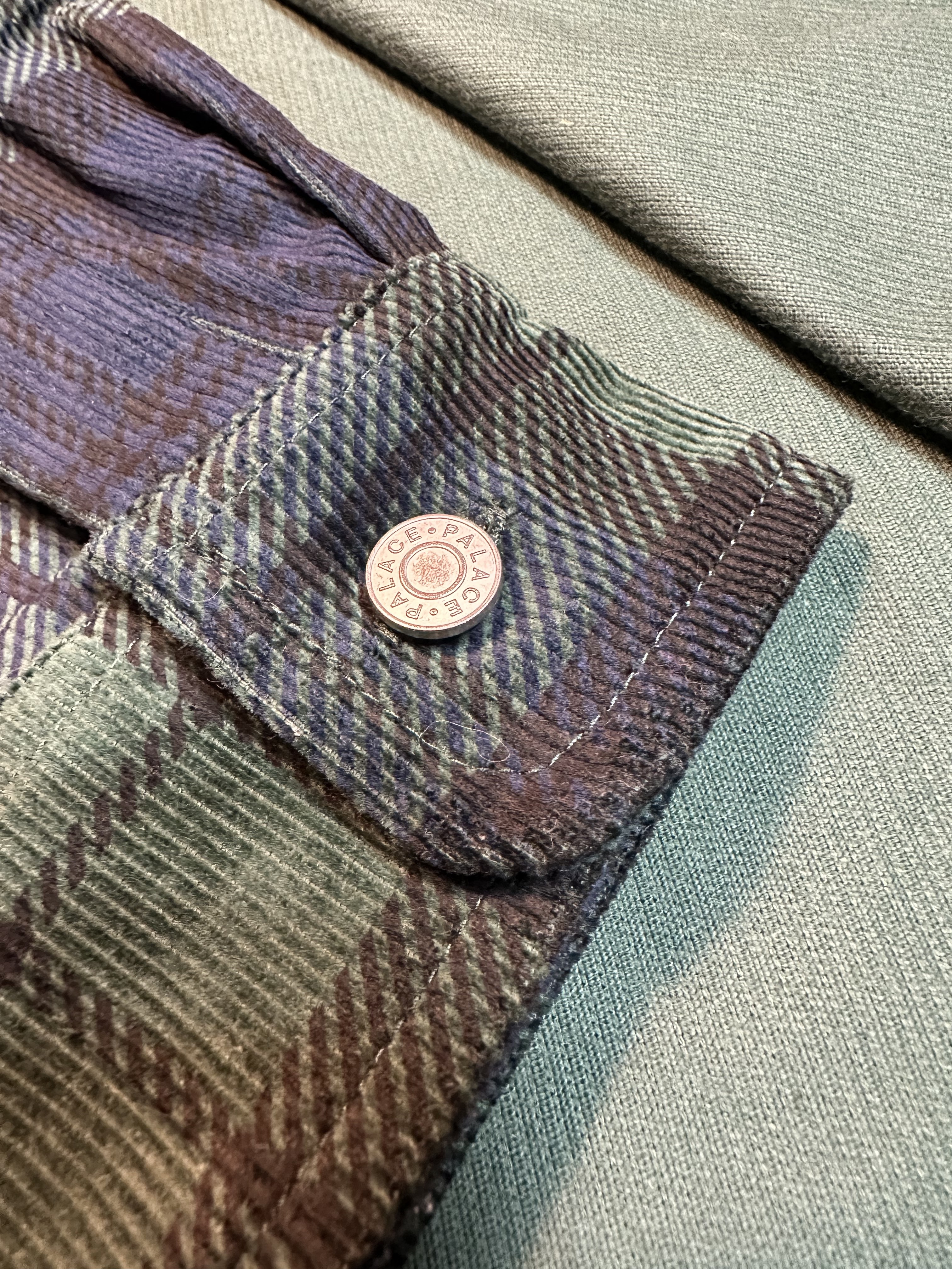 Palace Drop Shoulder Cord Shirt Tartan - 23FW 착용 스타일 - 5