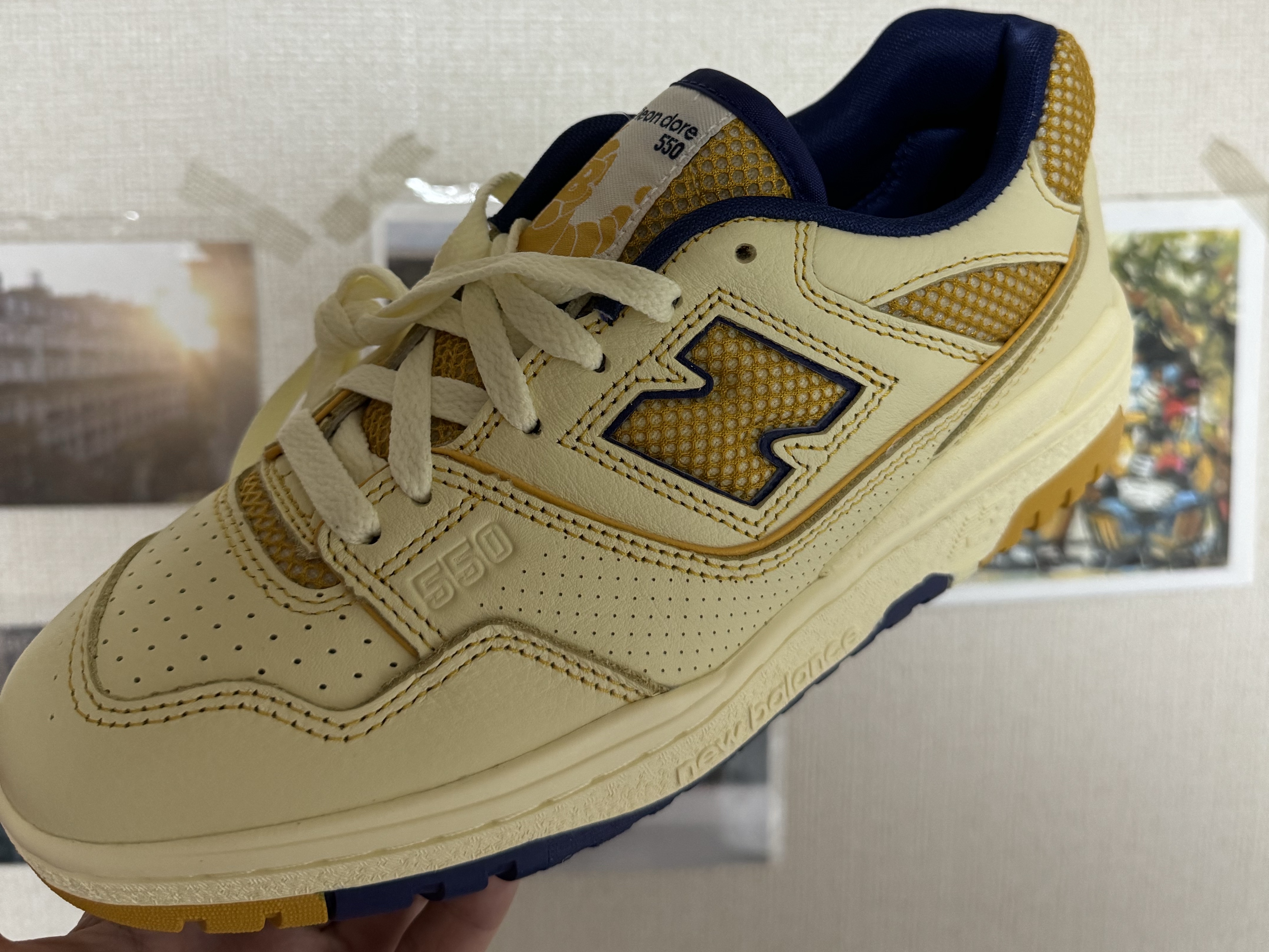 New Balance x Aime Leon Dore 550 Dawn Glow Victory Blue 착용 스타일