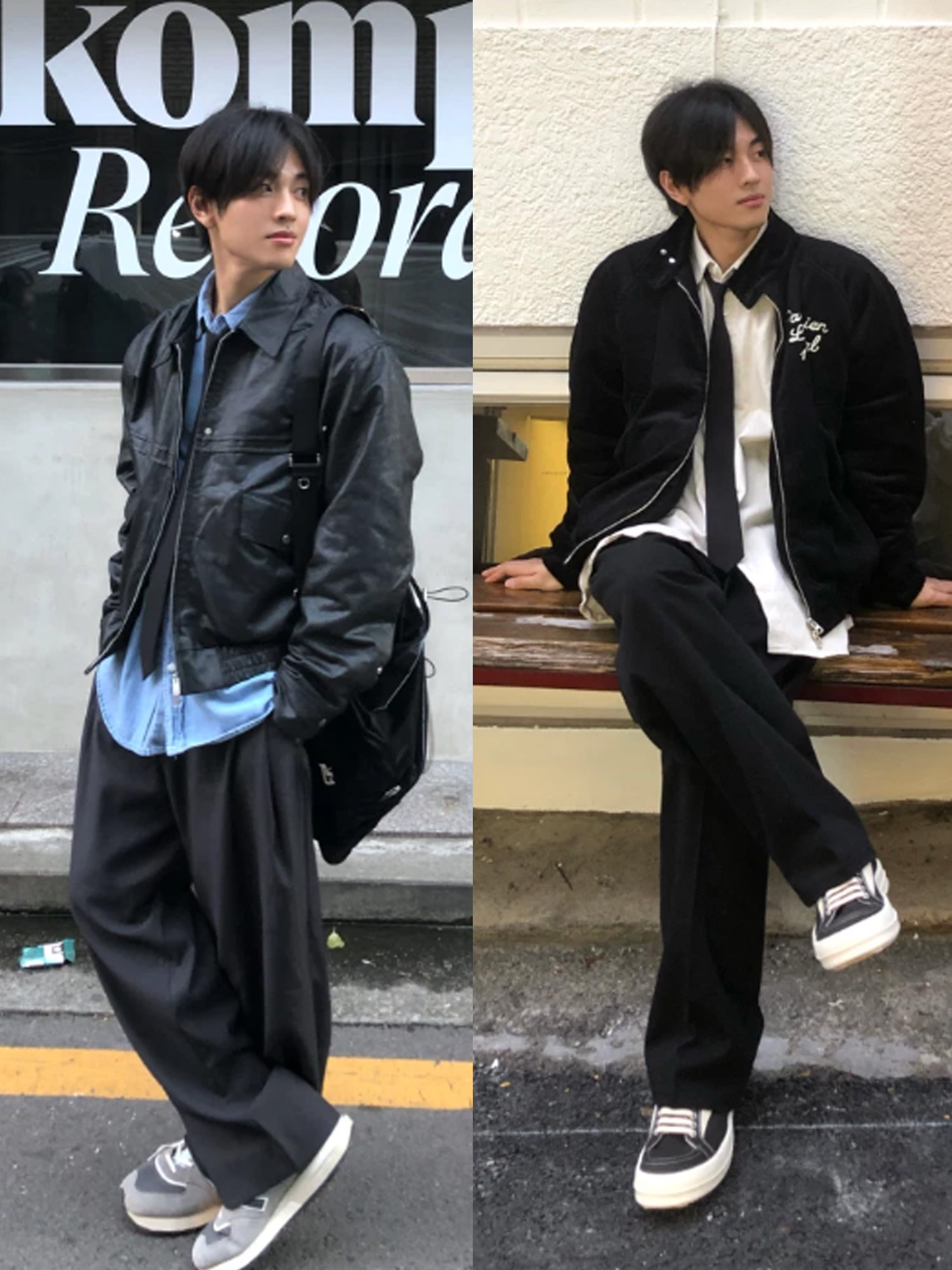 Adidas Adicolor Classic Waffle Beckenbauer Track Jacket Wonder White - KR Sizing, New Balance 574 Heritage Orange Burst White 착용 스타일 - 3