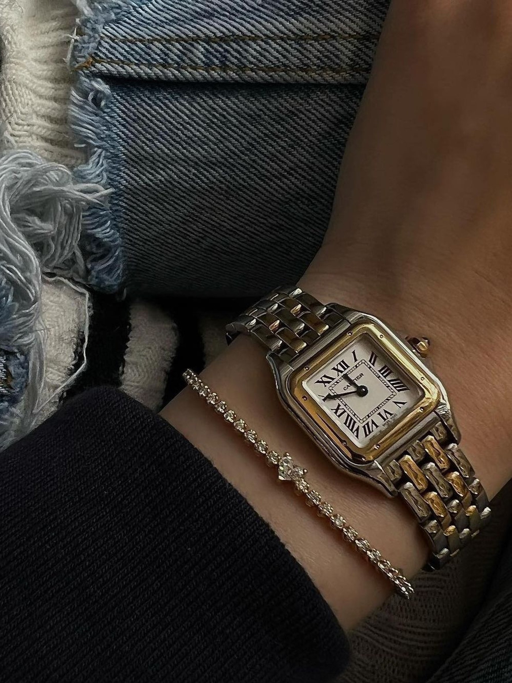 Cartier Panthere Watch Small Quartz Steel Bracelet Steel 착용 스타일 - 2