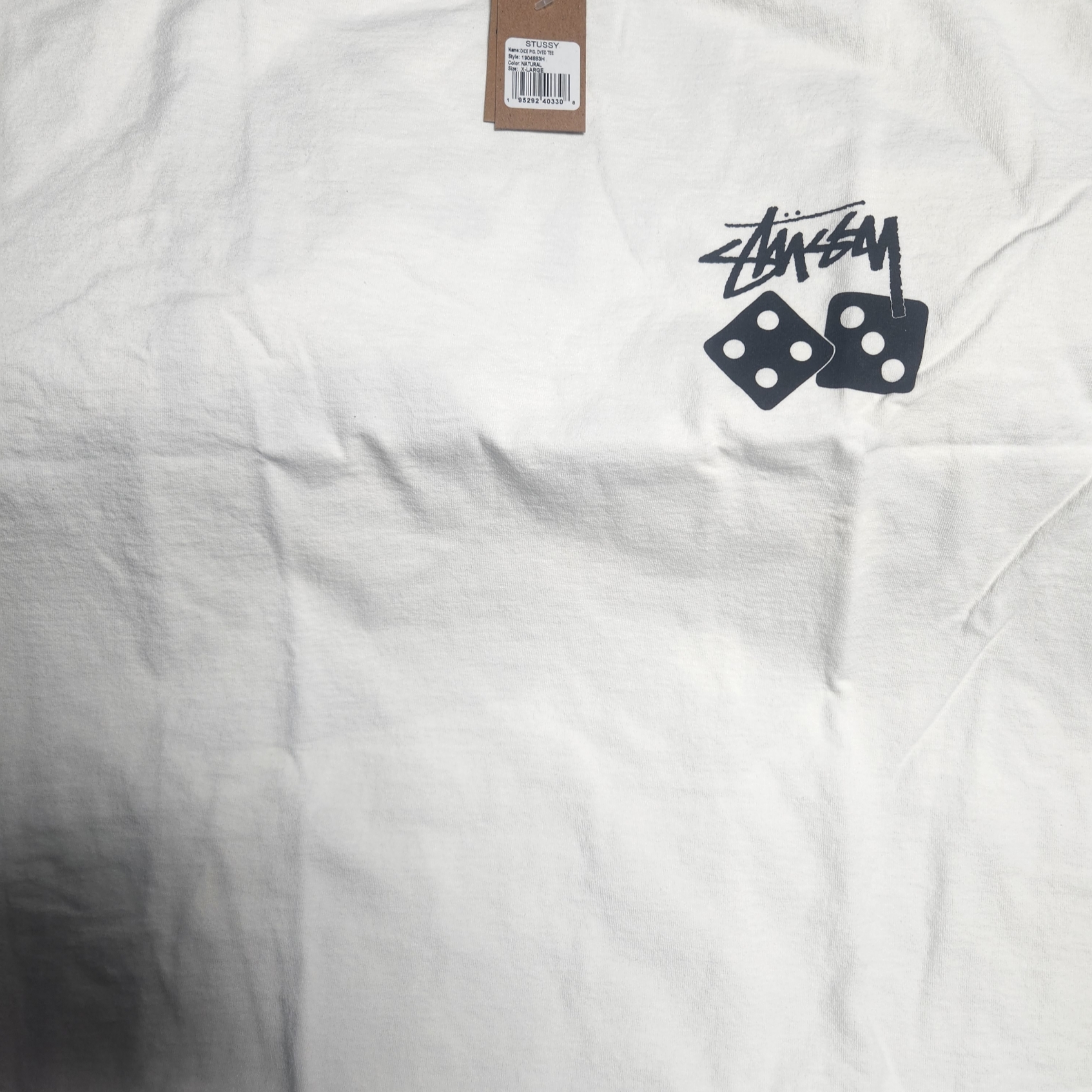 Stussy Dice Pigment Dyed T-Shirt Natural 착용 스타일 - 1